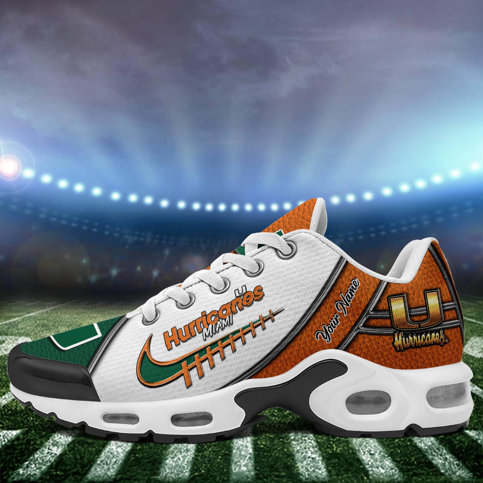 Miami Hurricanes TN Shoes 2026 Version Custom Your Name, Football Team Shoes 516