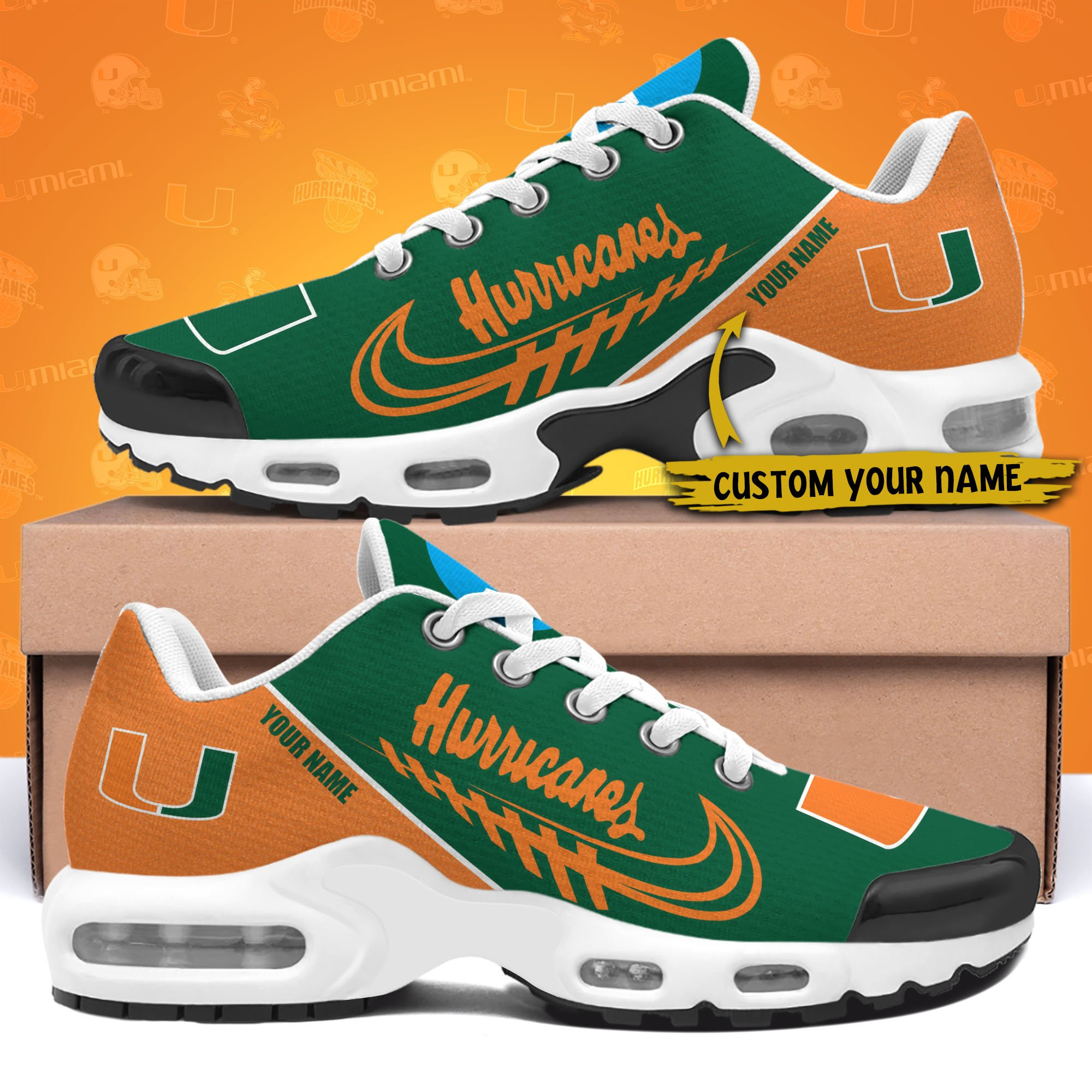Miami Hurricanes TN Shoes Custom Your Name 514