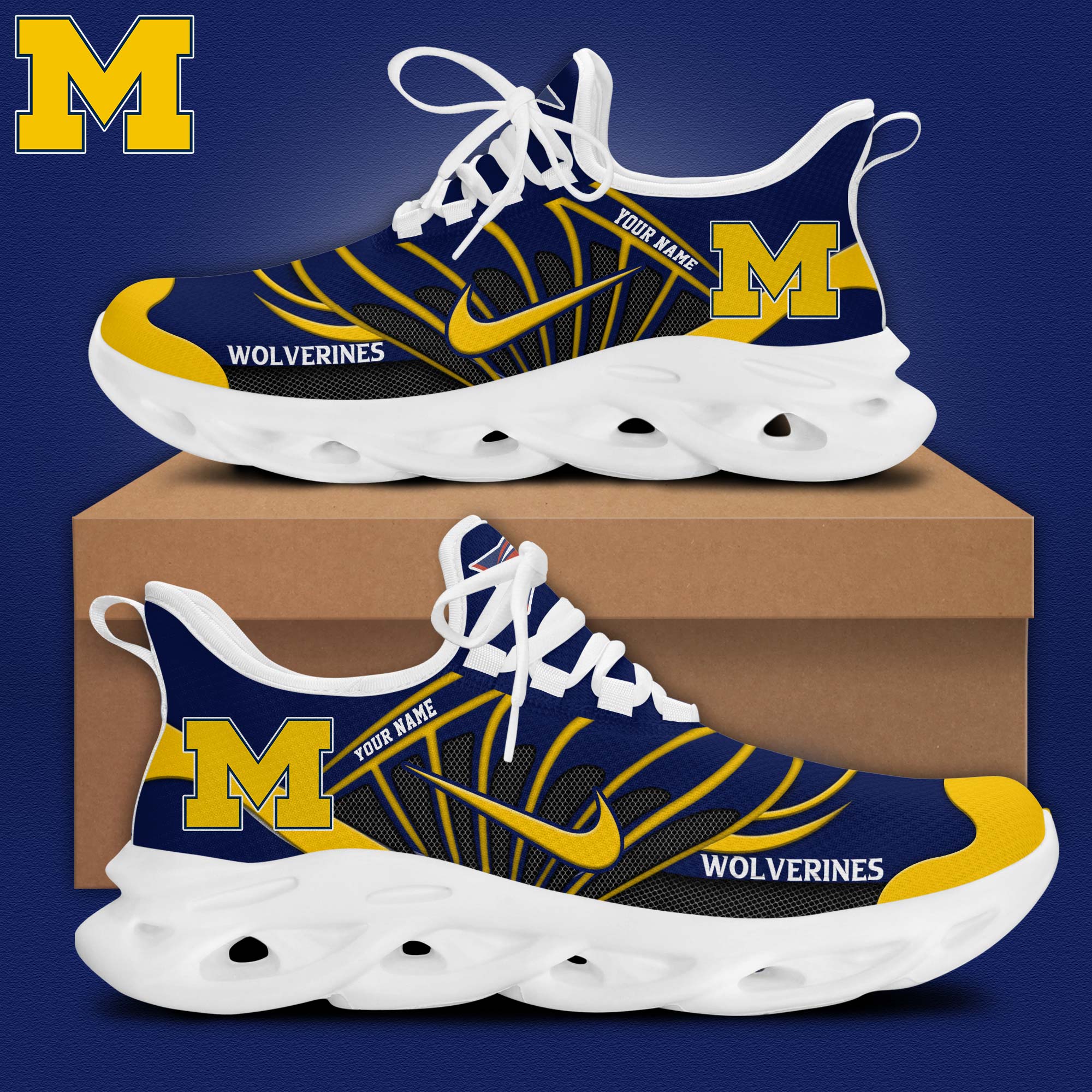 Michigan Football Personalized Max Soul Shoes