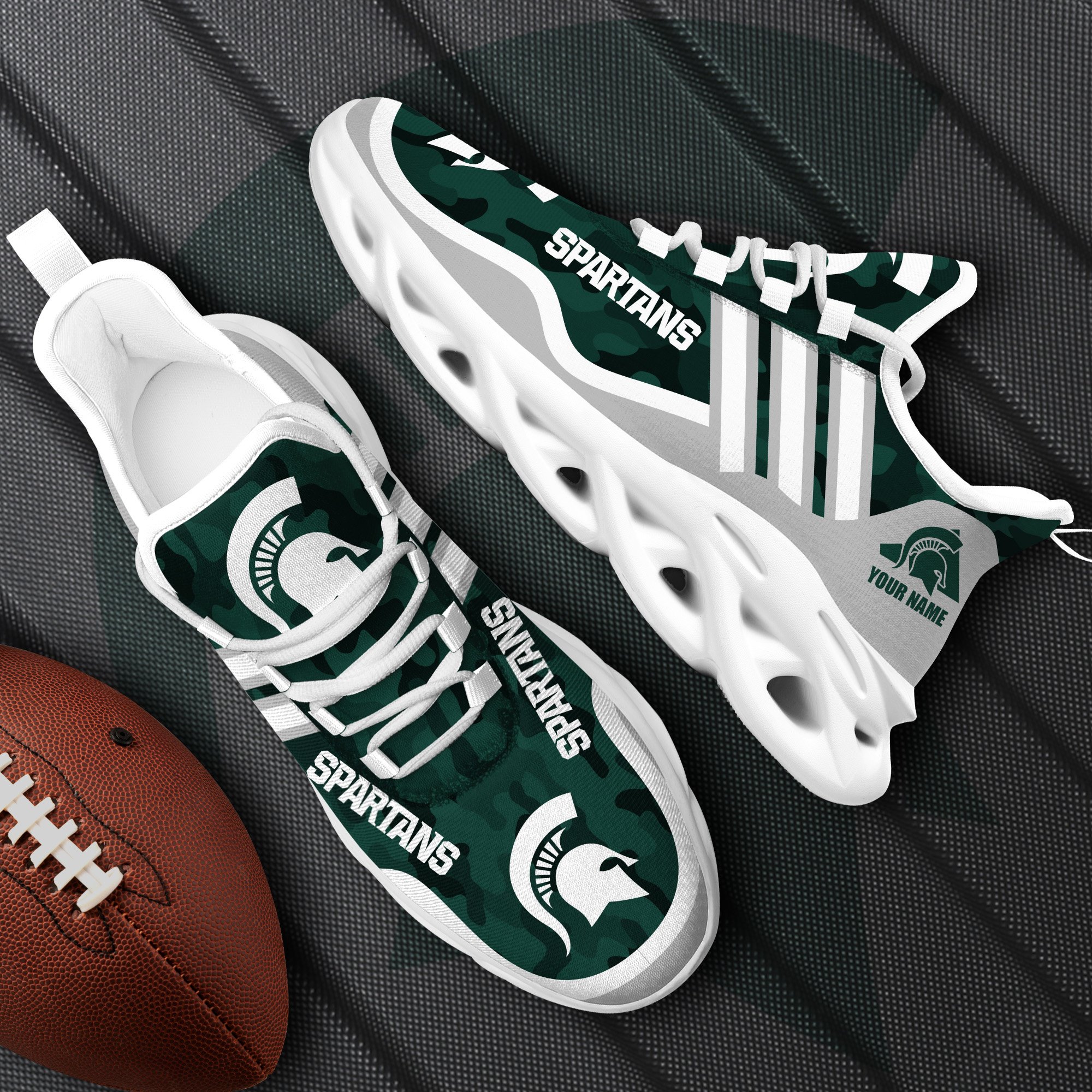 Michigan State Spartans Black Max Soul Shoes 2026 Versions Custom Name 466