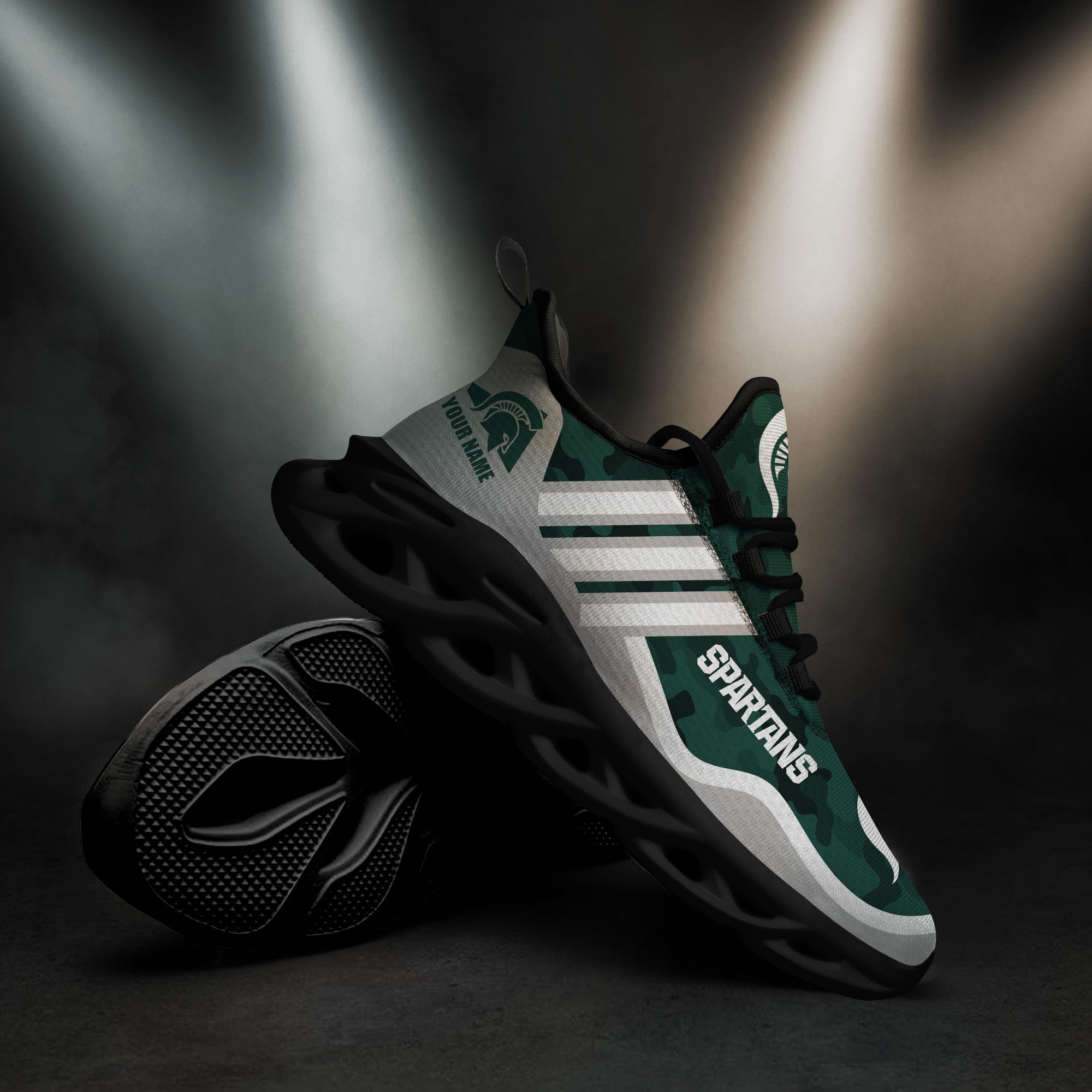 Michigan State Spartans Black Max Soul Shoes 2026 Versions Custom Name 466