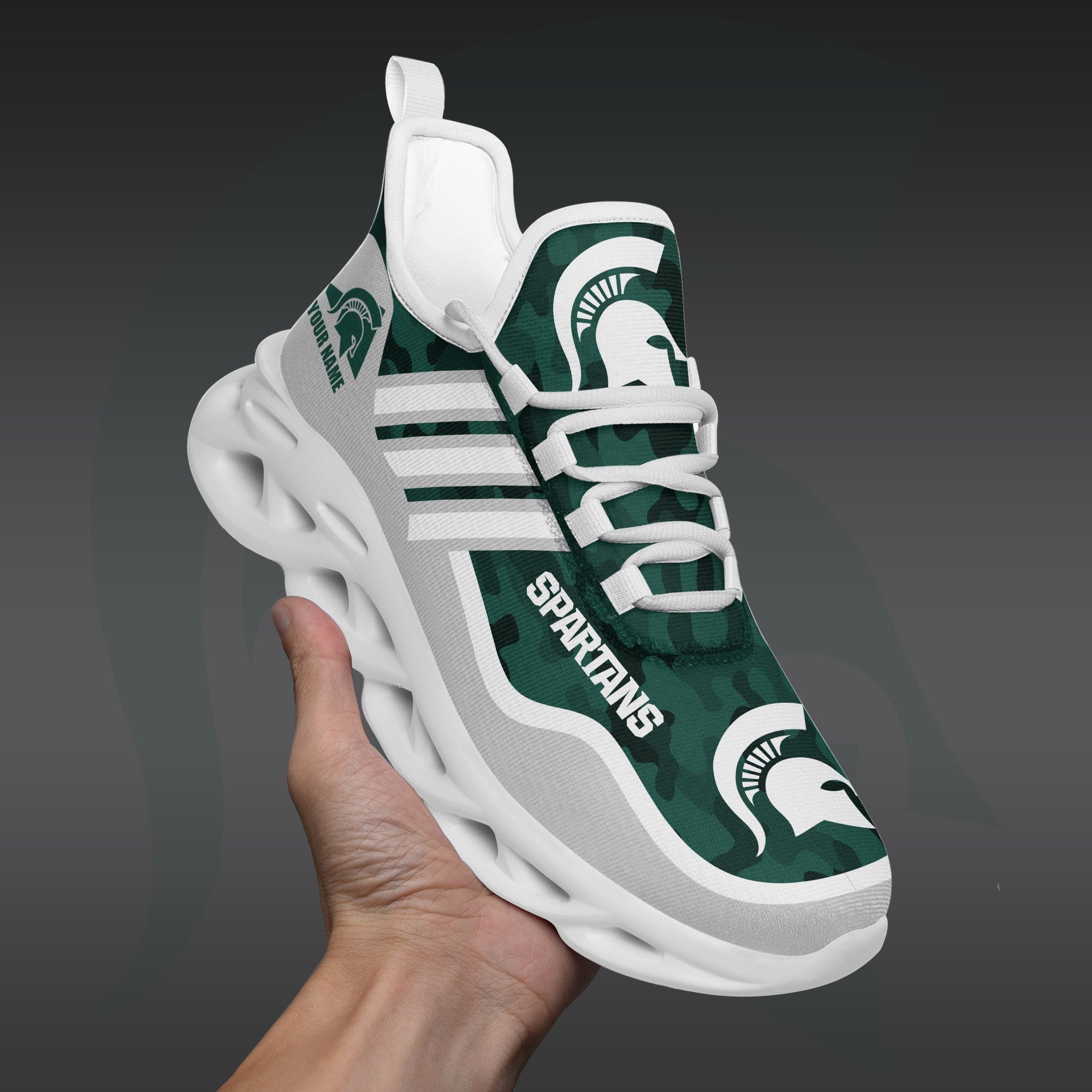 Michigan State Spartans Black Max Soul Shoes 2026 Versions Custom Name 466