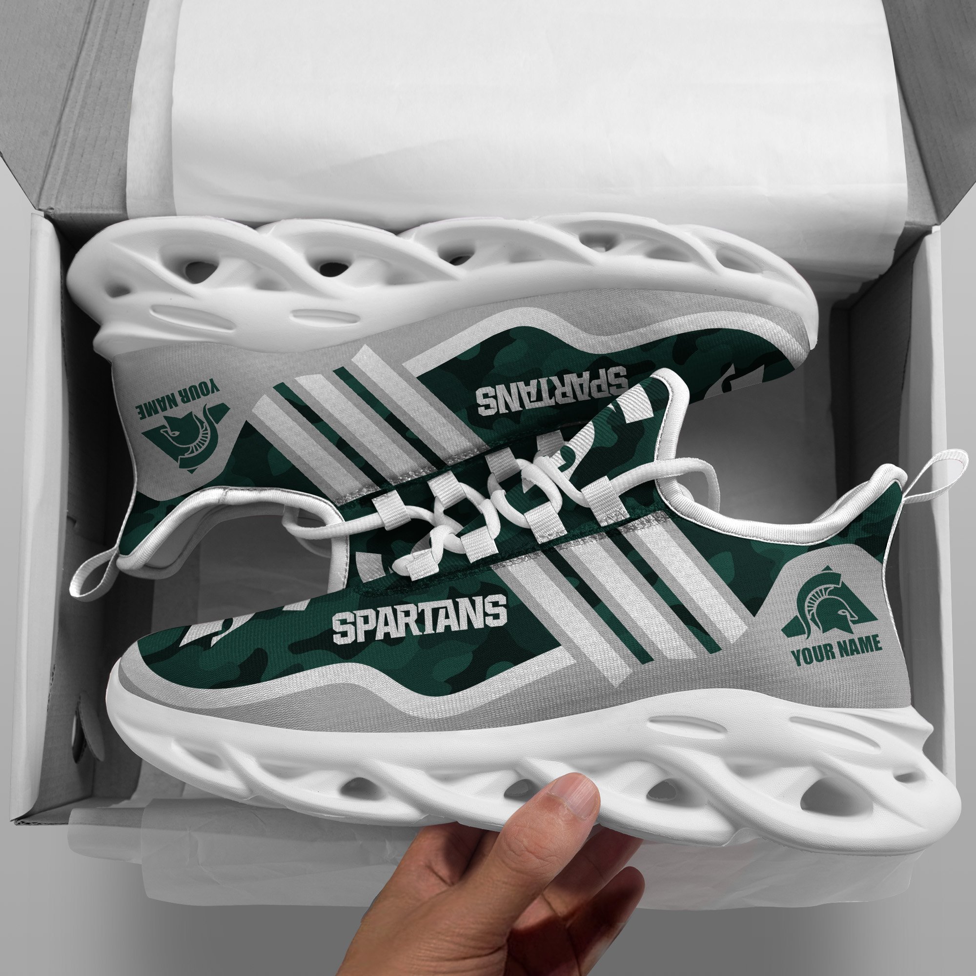Michigan State Spartans Black Max Soul Shoes 2026 Versions Custom Name 466