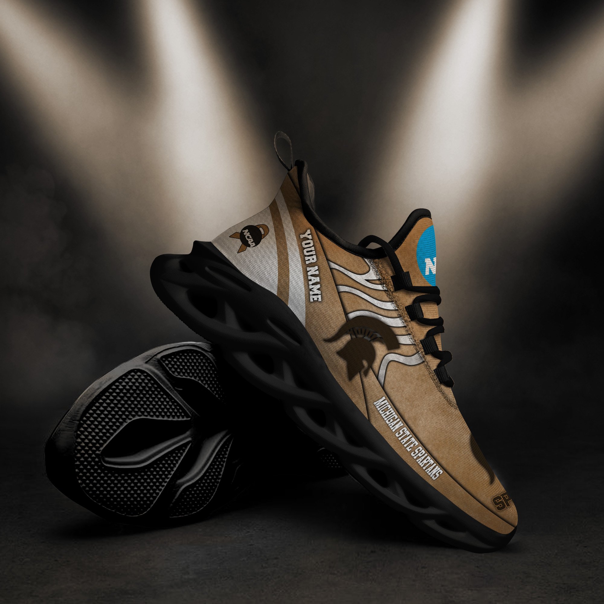 Michigan State Spartans Black Max Soul Shoes 2026 Versions Custom Your Name And Number 312