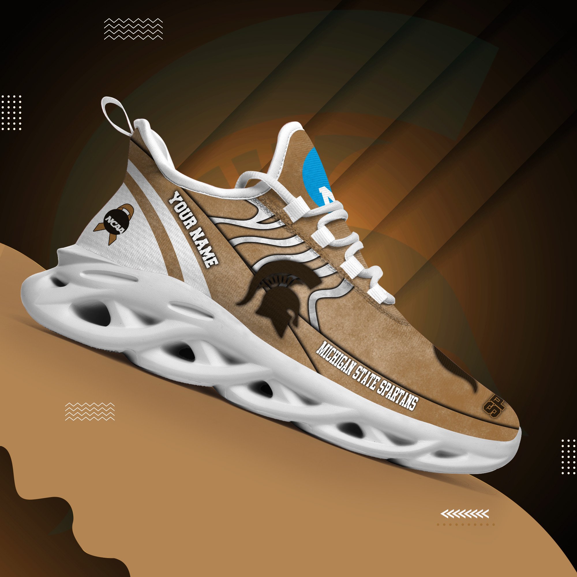 Michigan State Spartans Black Max Soul Shoes 2026 Versions Custom Your Name And Number 312