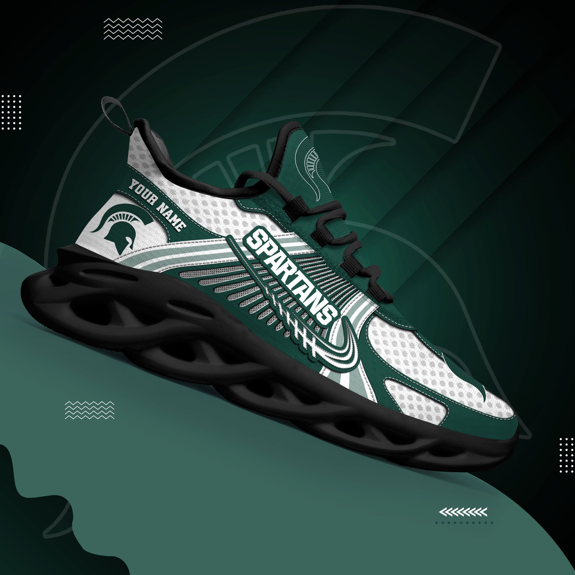 Michigan State Spartans Clunky Sneakers Custom Your Name, Sport Sneakers ETRG-62343
