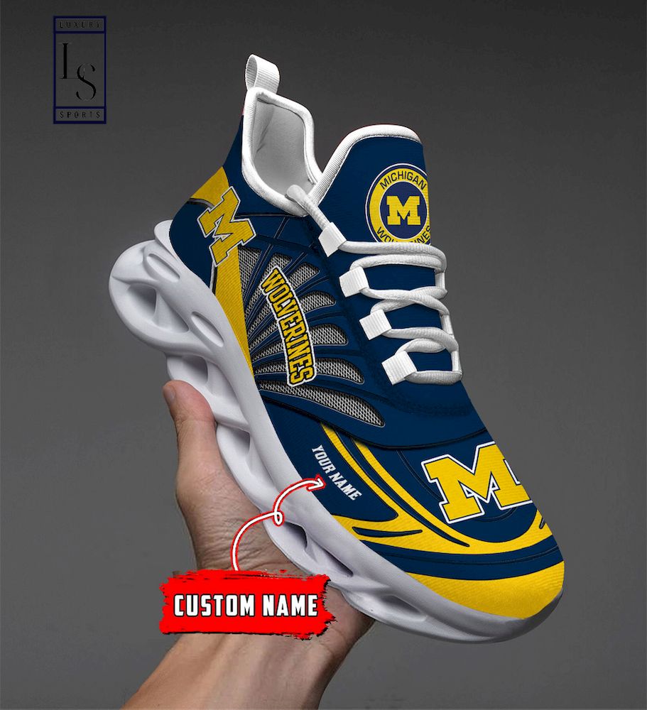 Michigan Wolverines Custom Name Max Soul Shoes