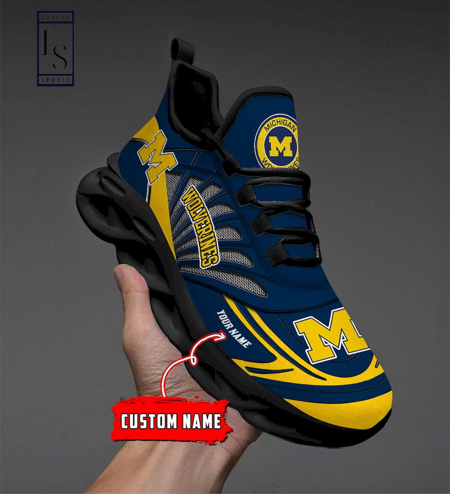 Michigan Wolverines Custom Name Max Soul Shoes