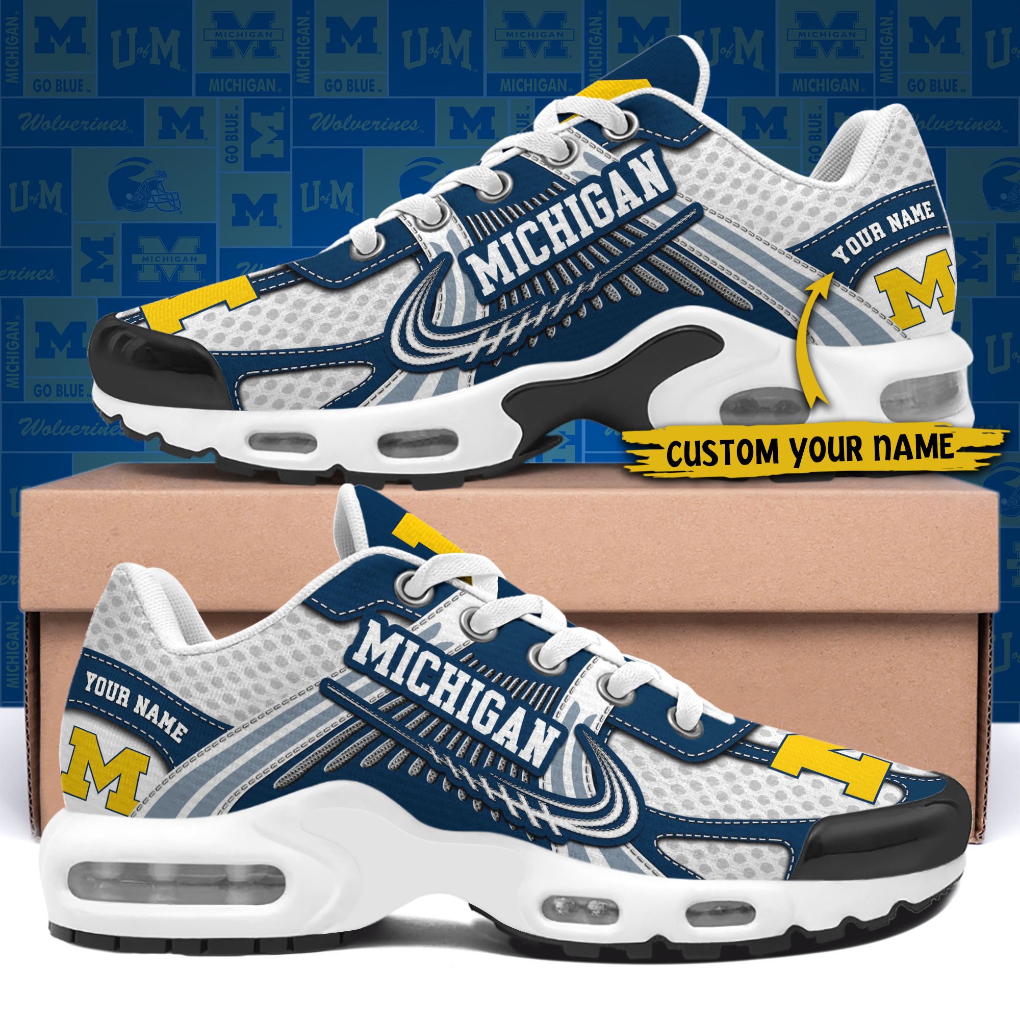 Michigan Wolverines TN Shoes Custom Your Name, Sport Shoes, Gifts For Fans, Sport Gifts For Him ETRG-62360