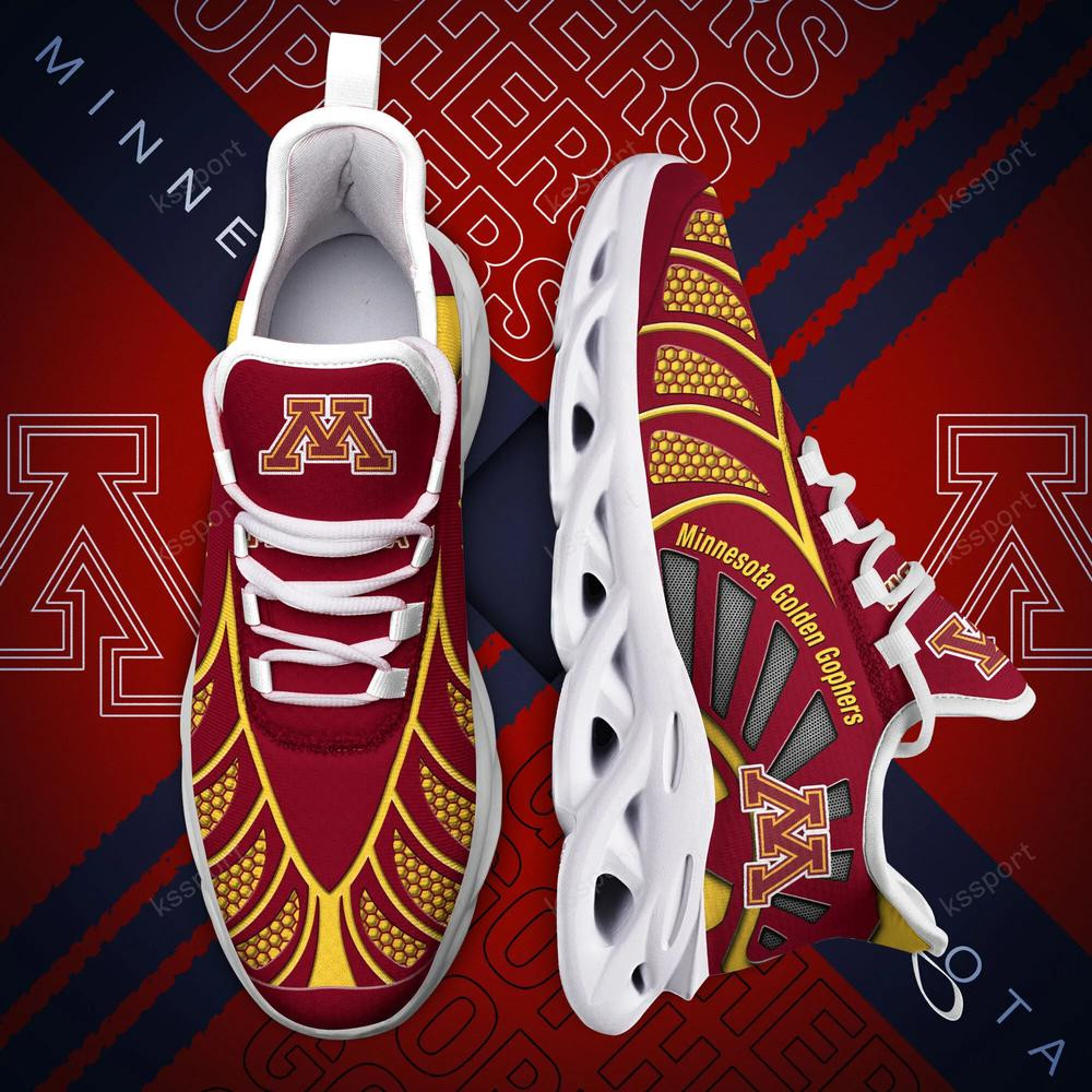 Minnesota Golden Gophers Max Soul Clunky, Black And White Running Shoes