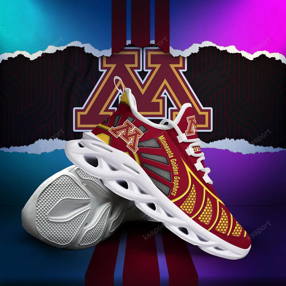 Minnesota Golden Gophers Max Soul Clunky, Black And White Running Shoes