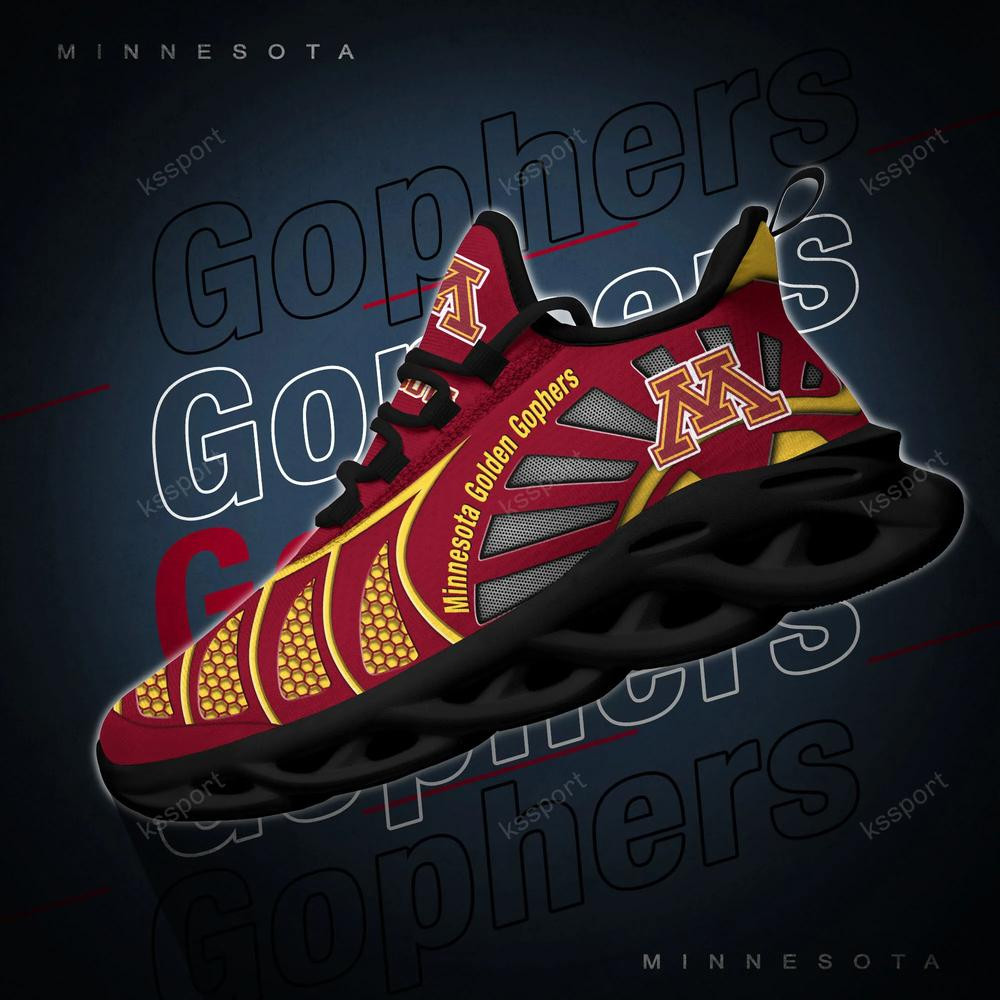Minnesota Golden Gophers Max Soul Clunky, Black And White Running Shoes