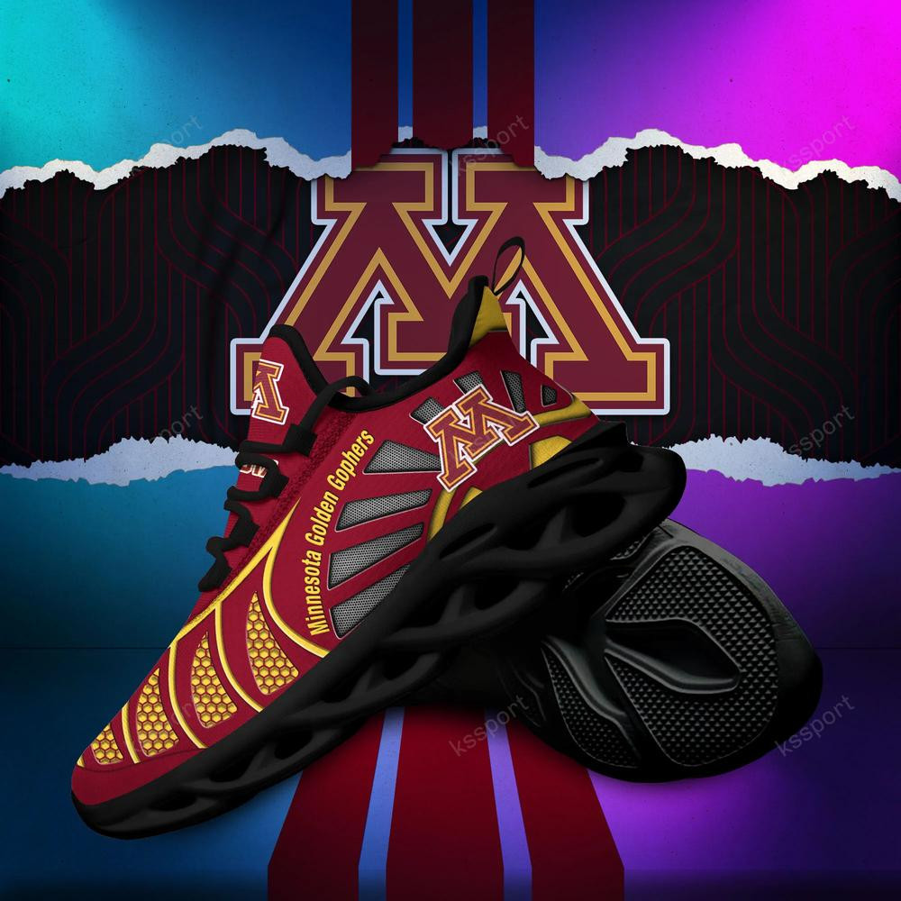 Minnesota Golden Gophers Max Soul Clunky, Black And White Running Shoes