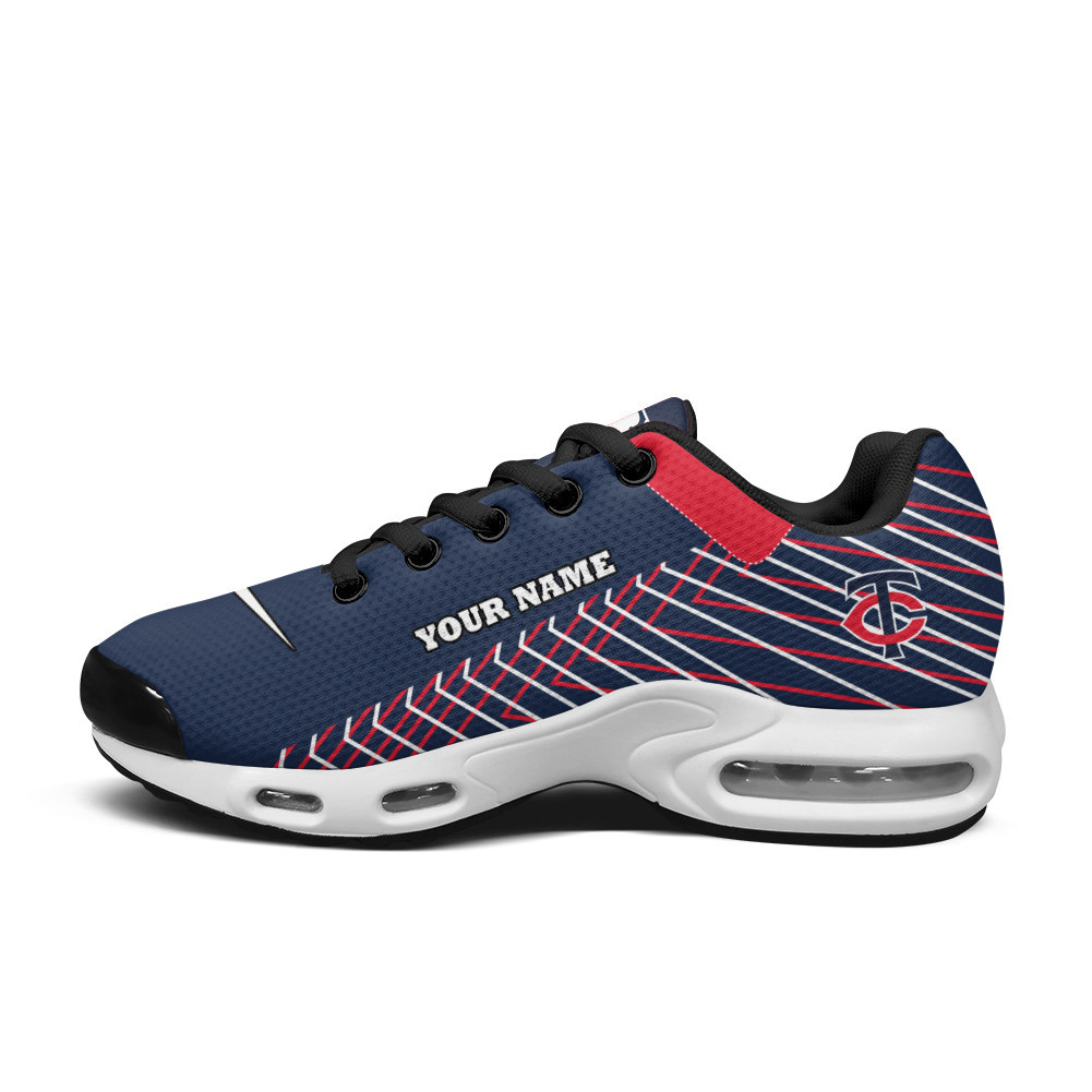 Minnesota Twins Personalized Name Team Colors Jagged Lines TN Air Max Shoes Air Cushion Sneakers