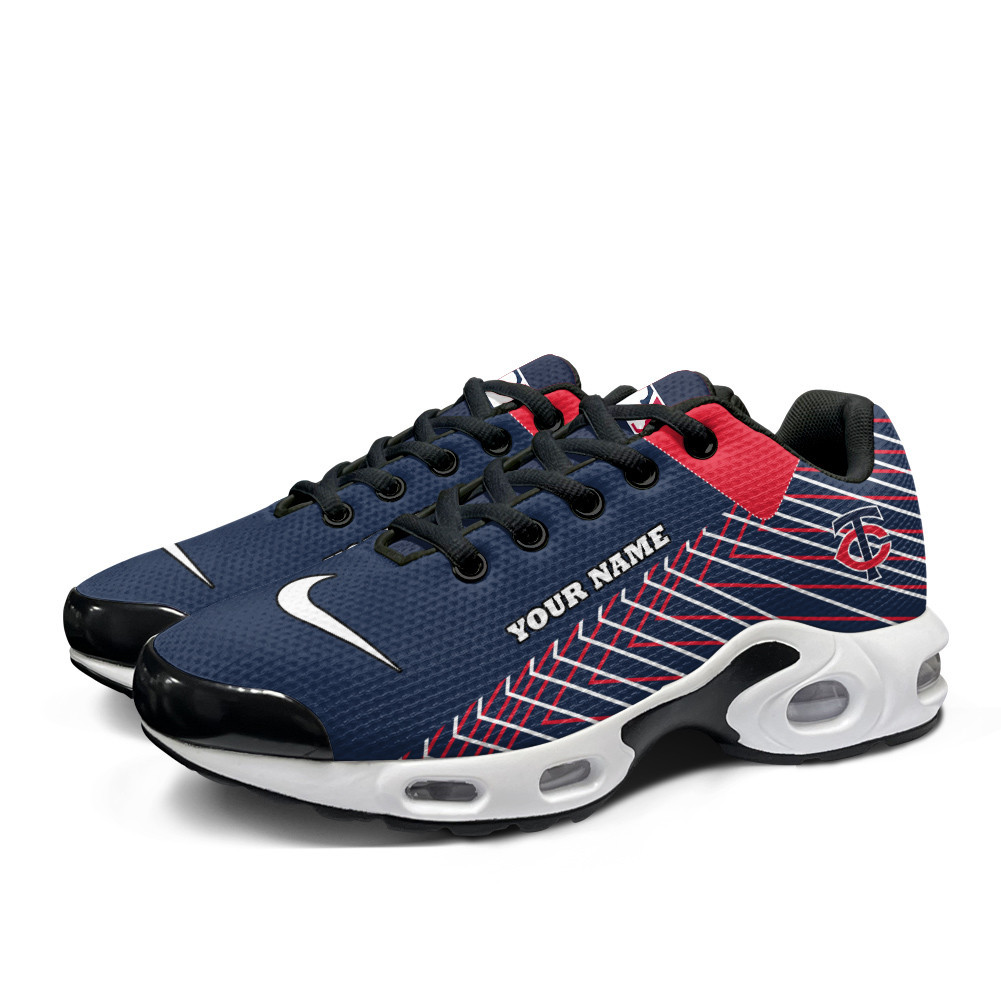 Minnesota Twins Personalized Name Team Colors Jagged Lines TN Air Max Shoes Air Cushion Sneakers