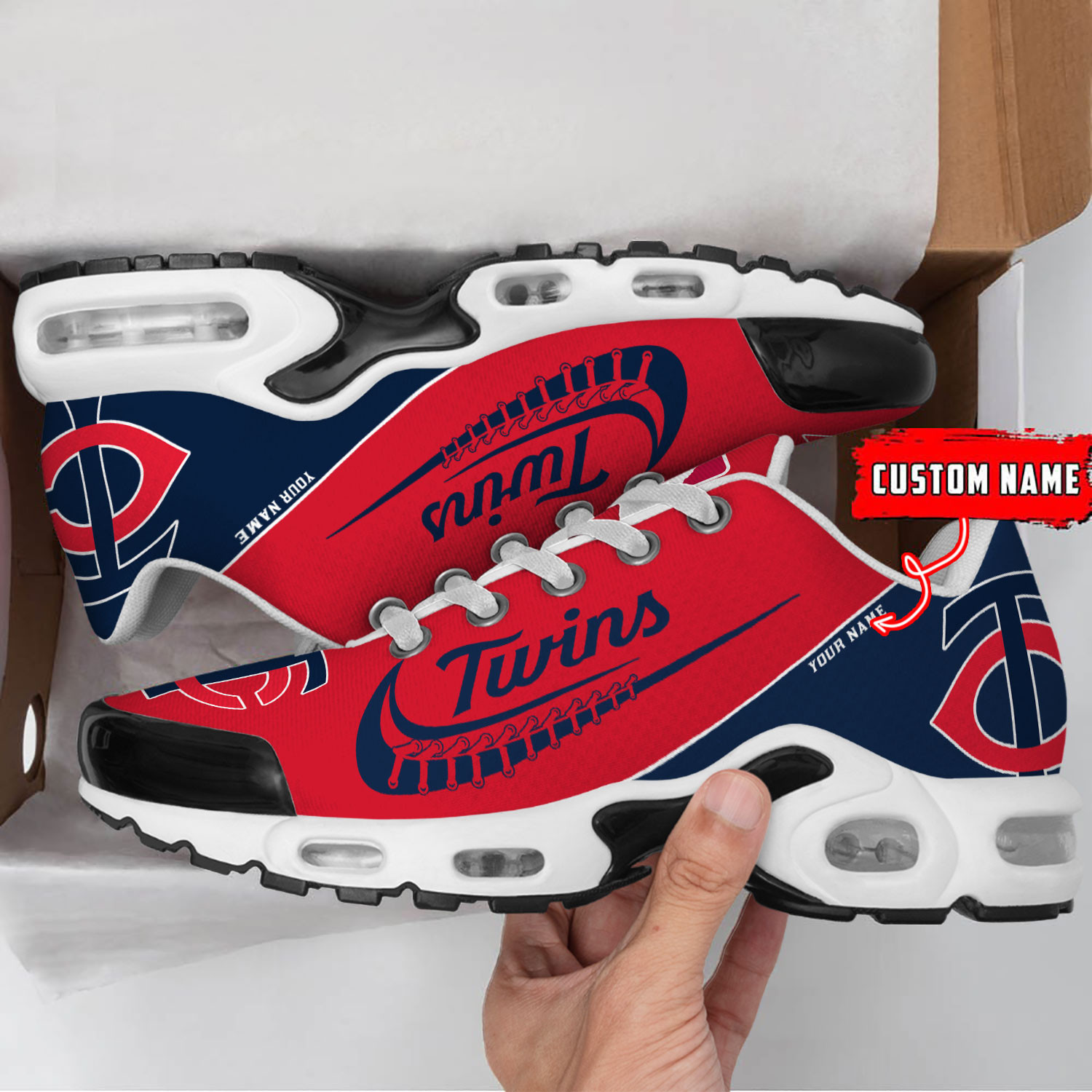 Minnesota Twins Team Logo Baseball God Wings Air Max Shoes Sneaker