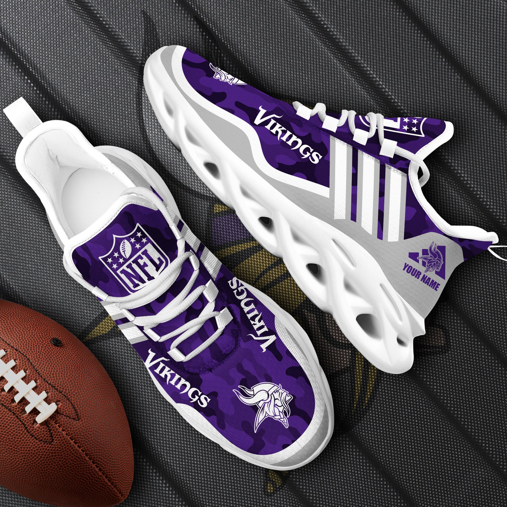 Minnesota Vikings Black Max Soul Shoes 2026 Versions Custom Name 430