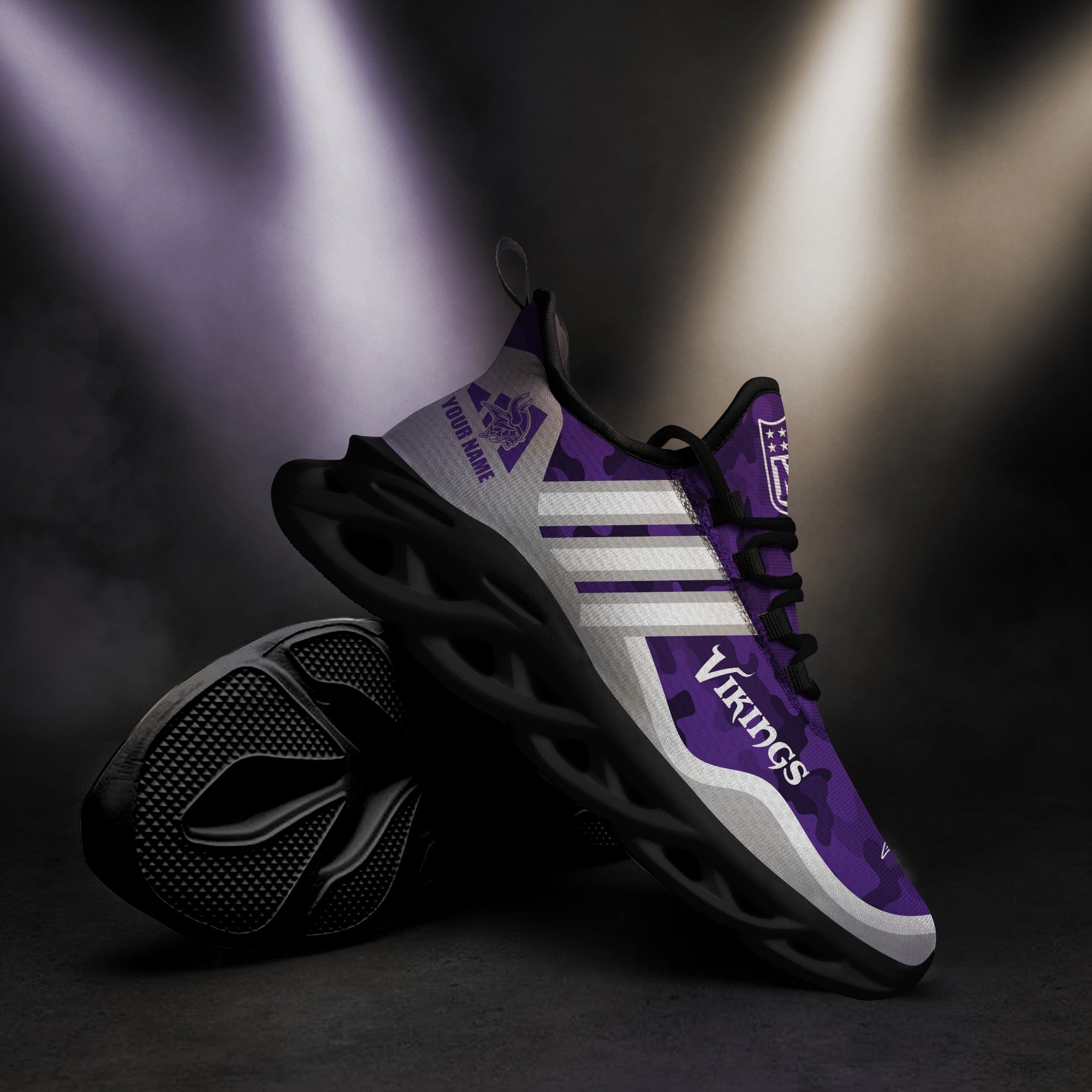 Minnesota Vikings Black Max Soul Shoes 2026 Versions Custom Name 430