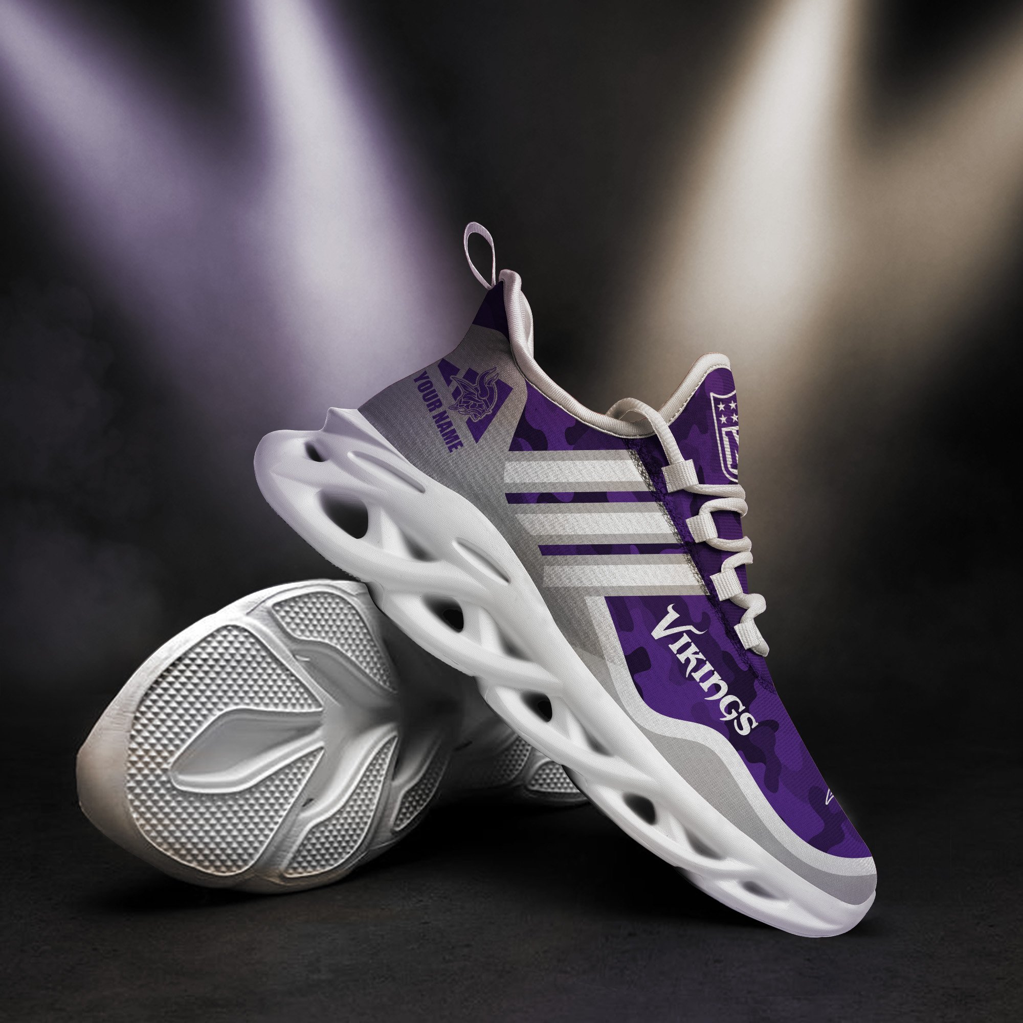 Minnesota Vikings Black Max Soul Shoes 2026 Versions Custom Name 430