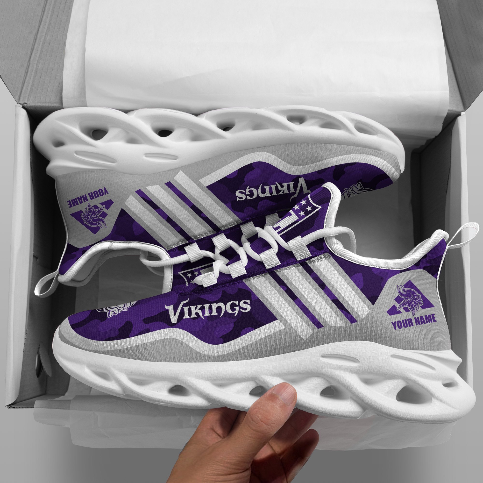 Minnesota Vikings Black Max Soul Shoes 2026 Versions Custom Name 430