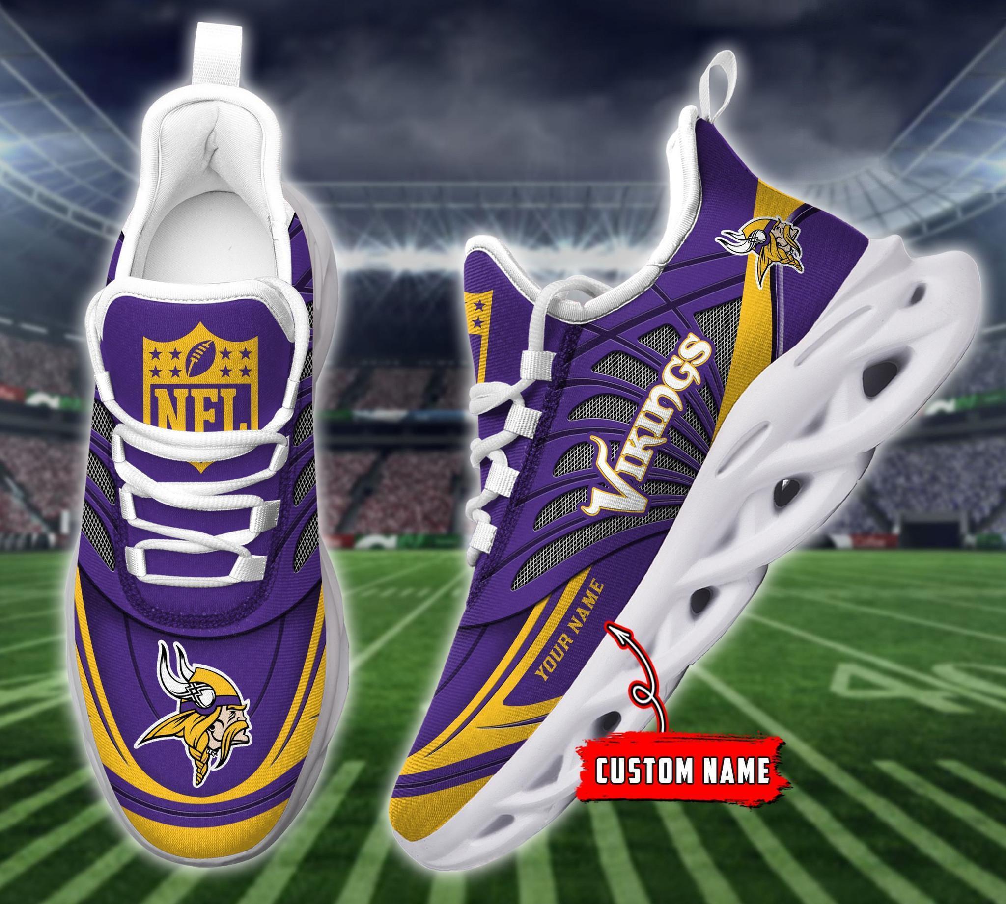 Minnesota Vikings Black Max Soul Shoes 2026 Versions Custom Name 637