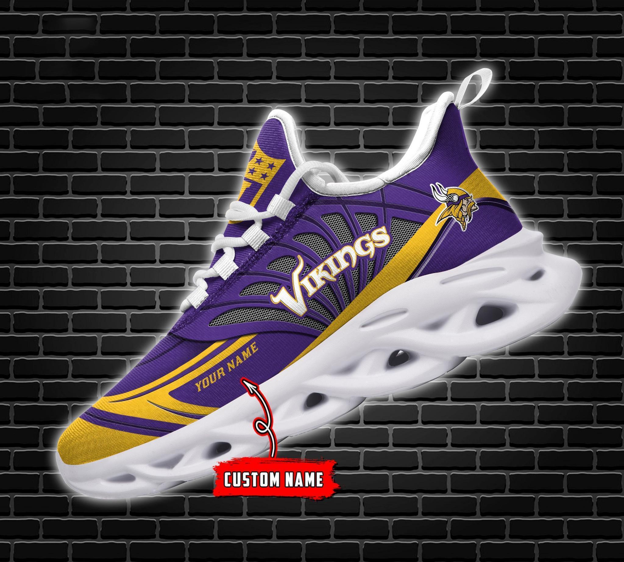 Minnesota Vikings Black Max Soul Shoes 2026 Versions Custom Name 637