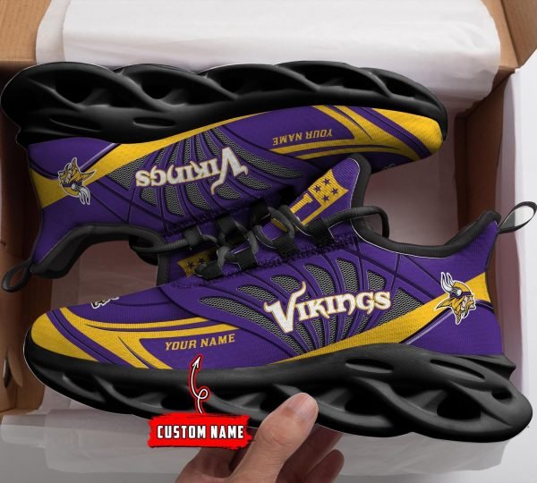 Minnesota Vikings Black Max Soul Shoes 2026 Versions Custom Name 637