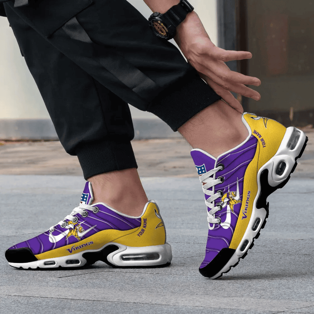 Minnesota Vikings Personalized Name Team Mix Colors V4 TN Air Max Shoes Air Cushion Sneakers