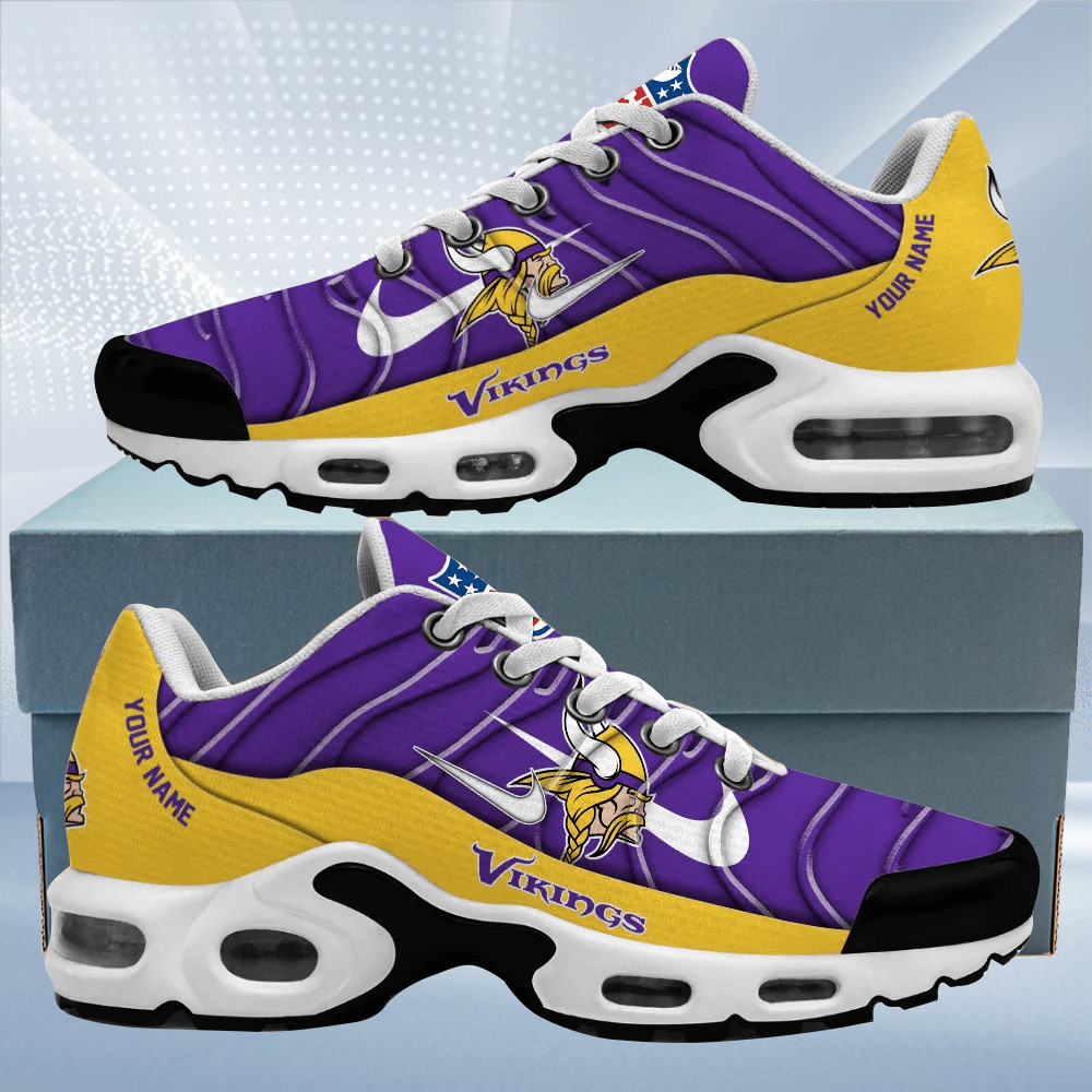 Minnesota Vikings Personalized Name Team Mix Colors V4 TN Air Max Shoes Air Cushion Sneakers