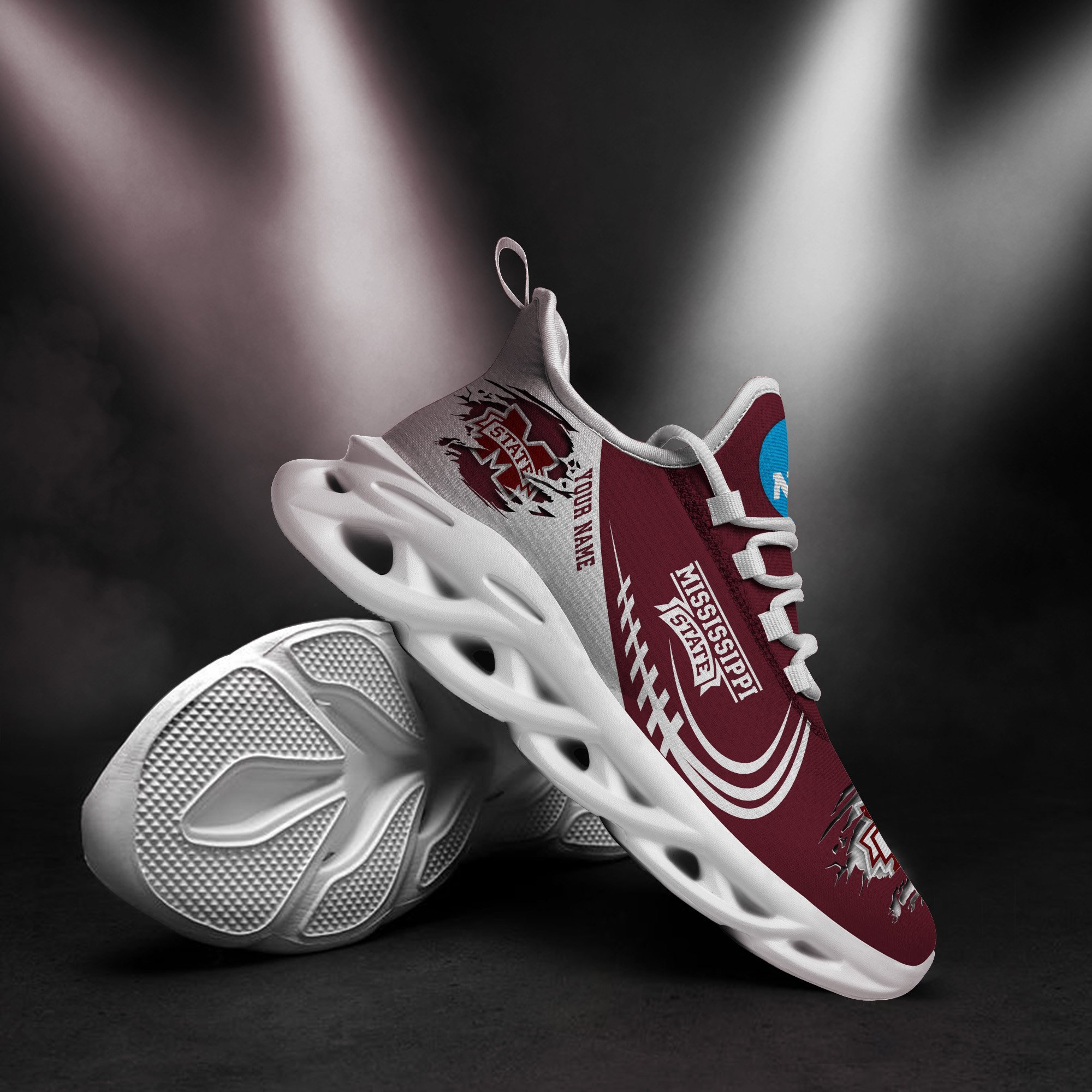 Mississippi State Bulldogs Black Max Soul Shoes 2026 Versions Custom Name 016