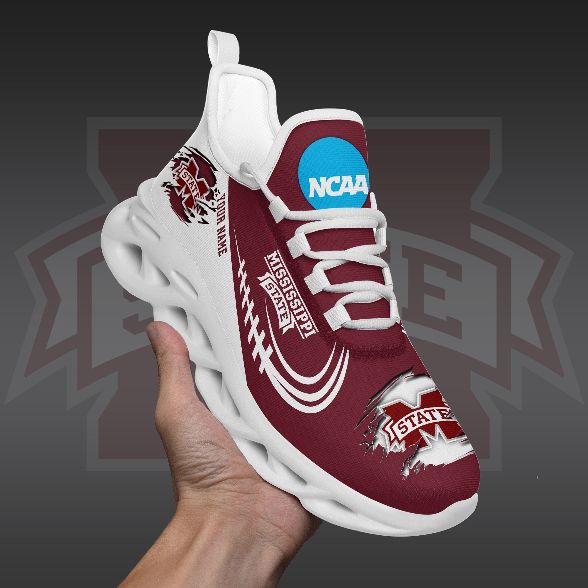 Mississippi State Bulldogs Black Max Soul Shoes 2026 Versions Custom Name 016