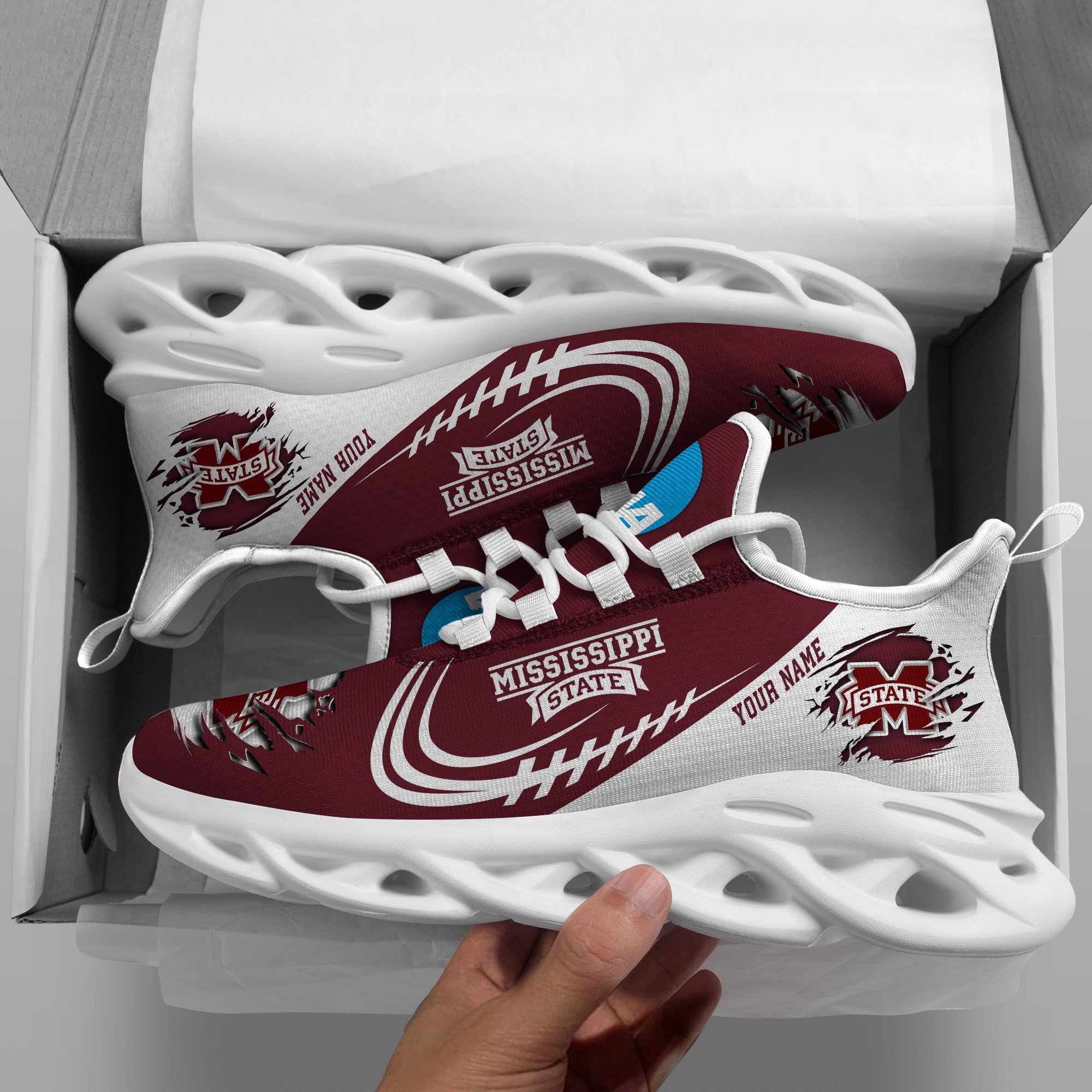 Mississippi State Bulldogs Black Max Soul Shoes 2026 Versions Custom Name 016