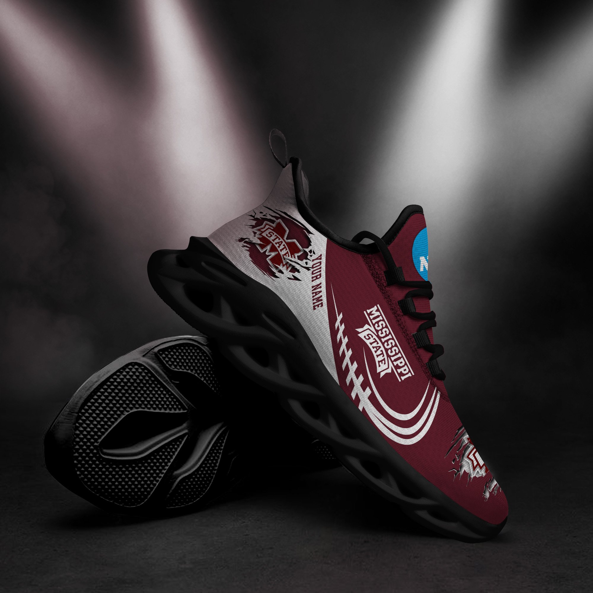 Mississippi State Bulldogs Black Max Soul Shoes 2026 Versions Custom Name 016