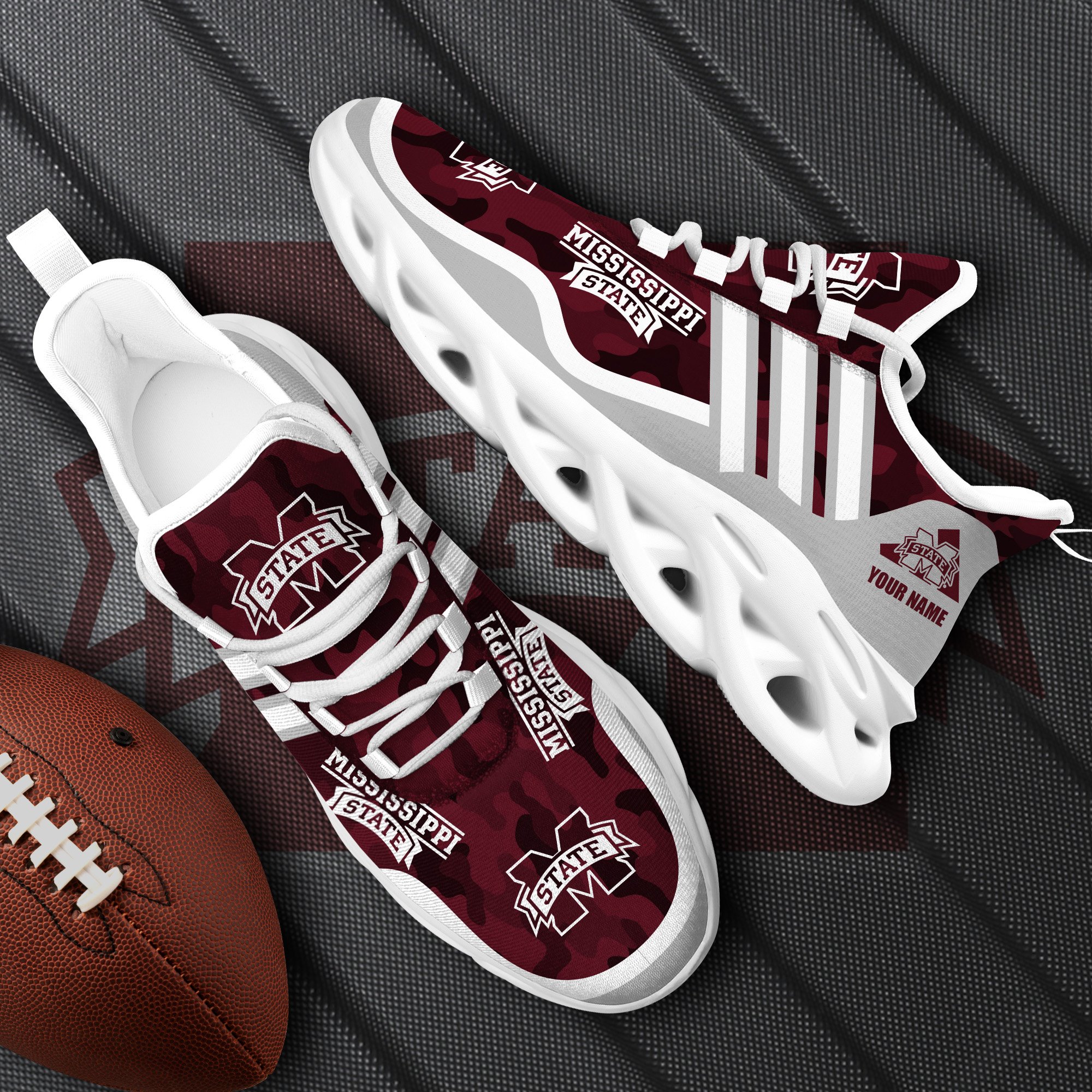 Mississippi State Bulldogs Black Max Soul Shoes 2026 Versions Custom Name 466