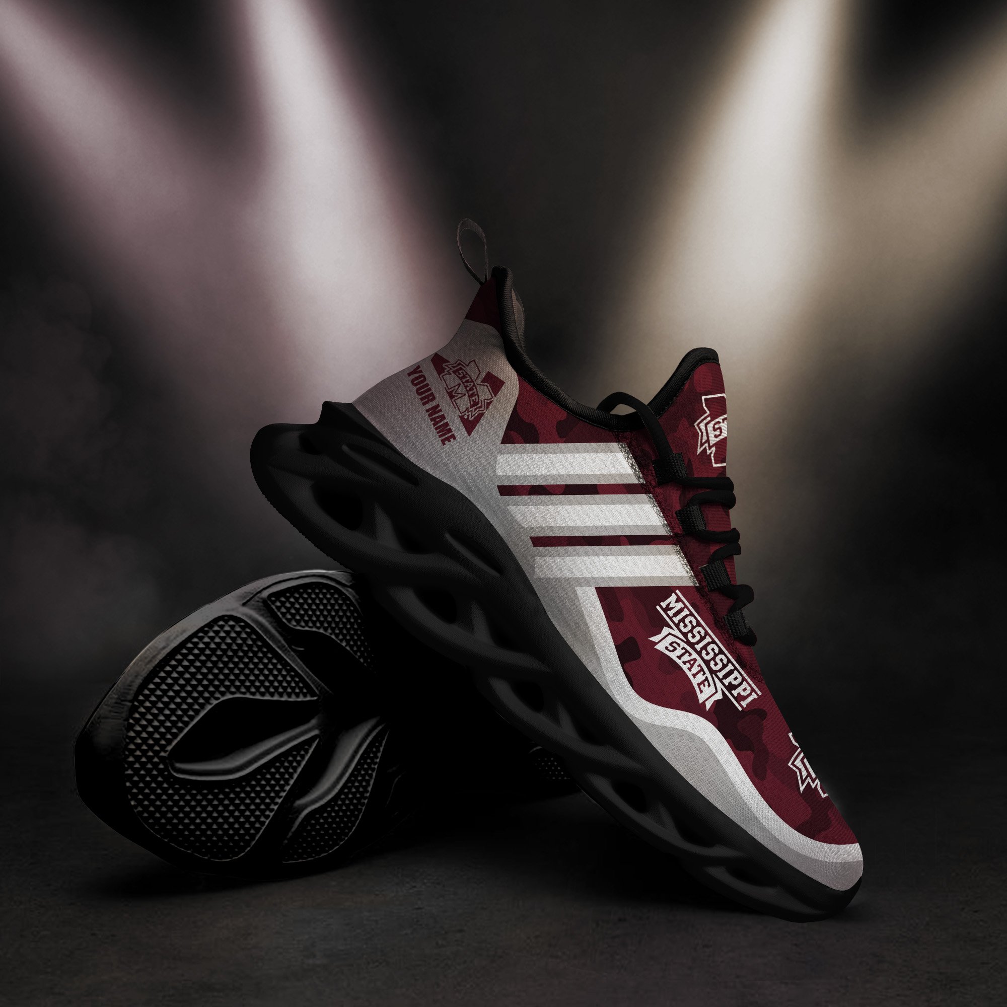 Mississippi State Bulldogs Black Max Soul Shoes 2026 Versions Custom Name 466