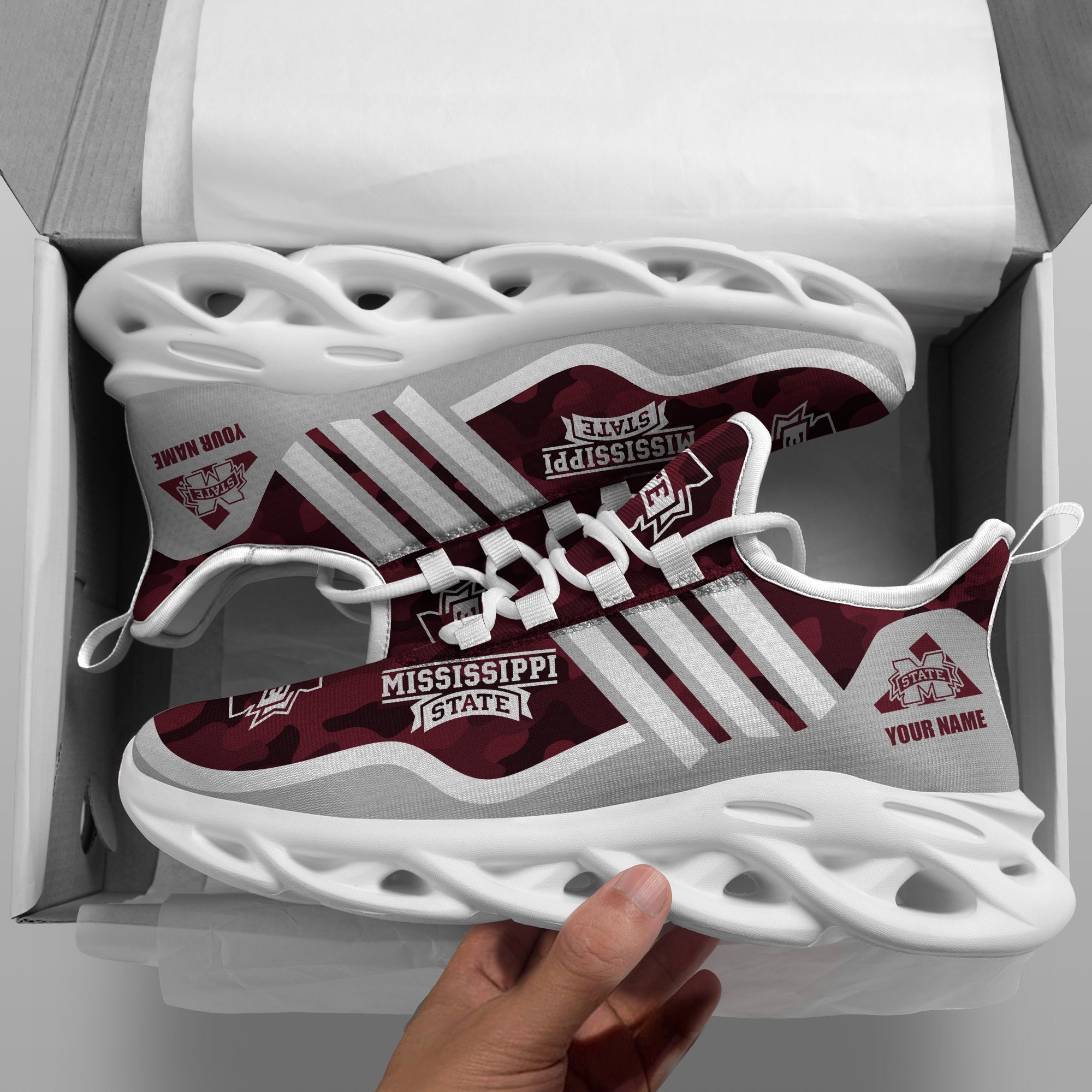 Mississippi State Bulldogs Black Max Soul Shoes 2026 Versions Custom Name 466