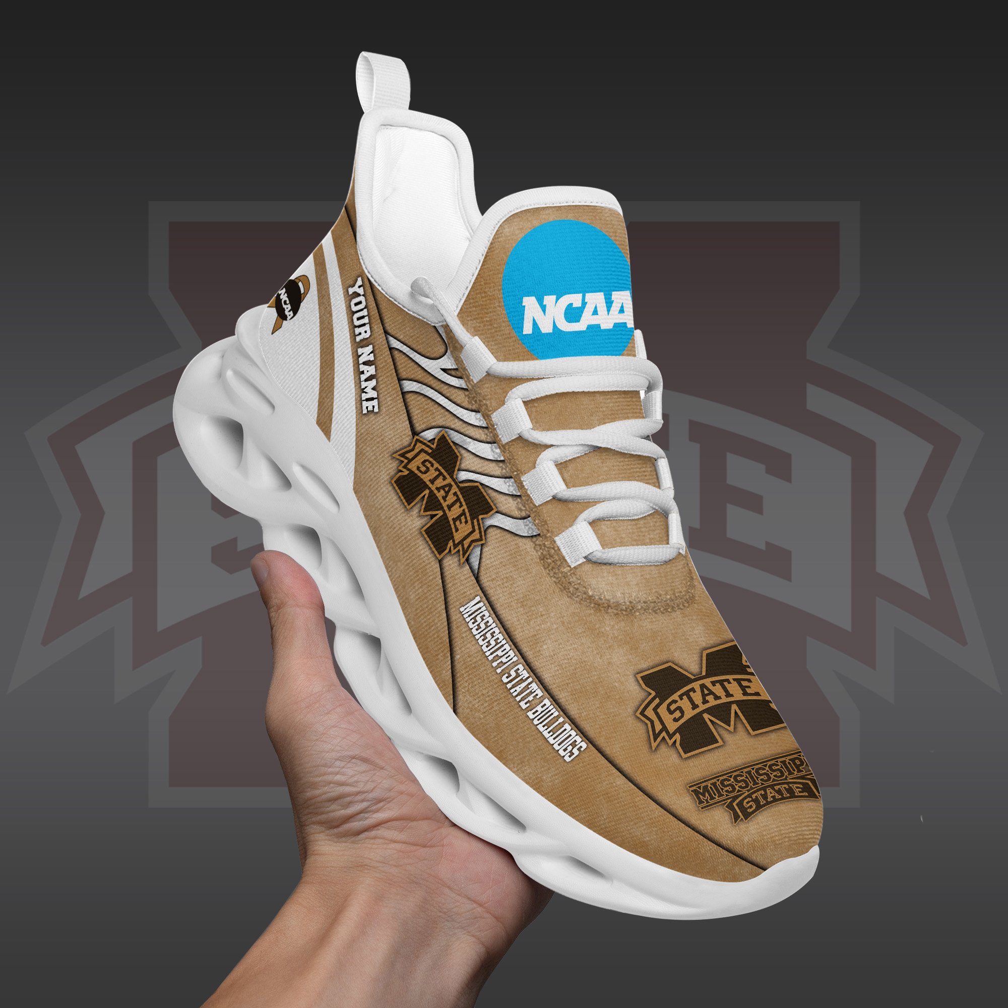 Mississippi State Bulldogs Black Max Soul Shoes 2026 Versions Custom Your Name And Number 312