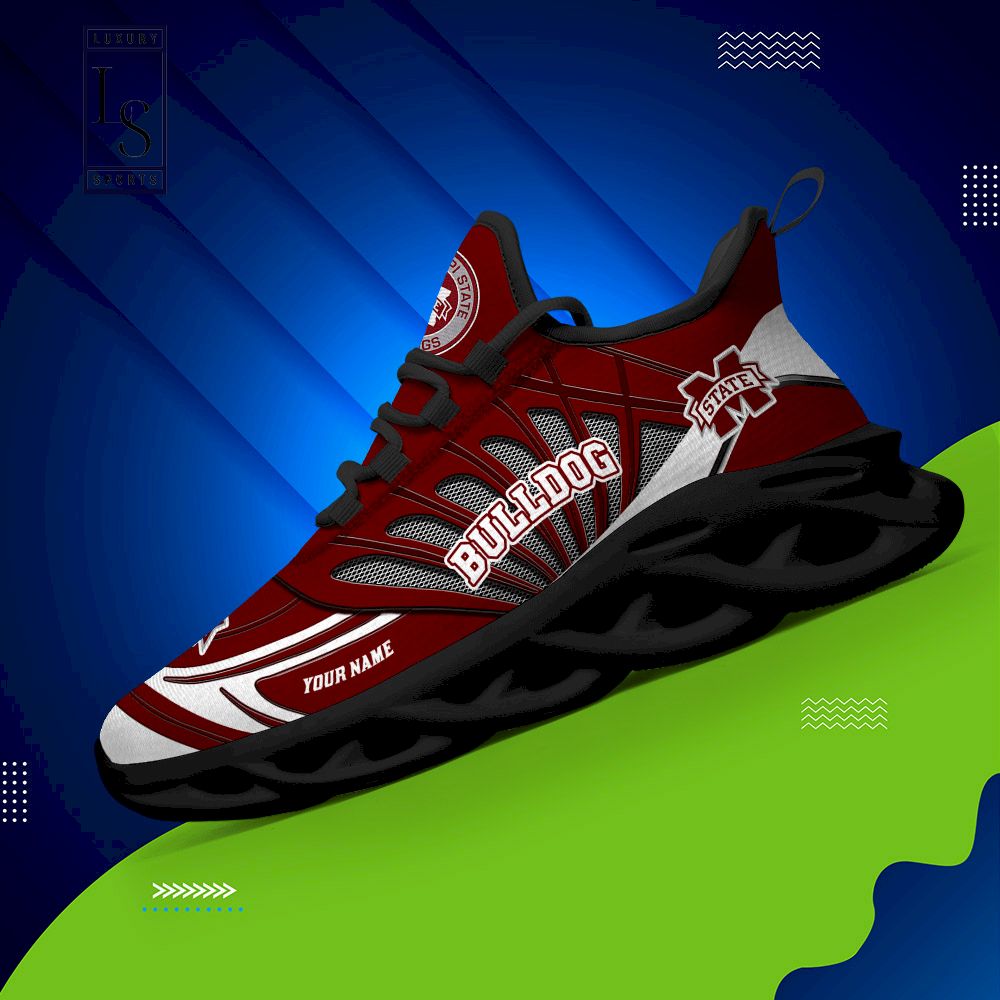 Mississippi State Bulldogs Custom Name Max Soul Shoes