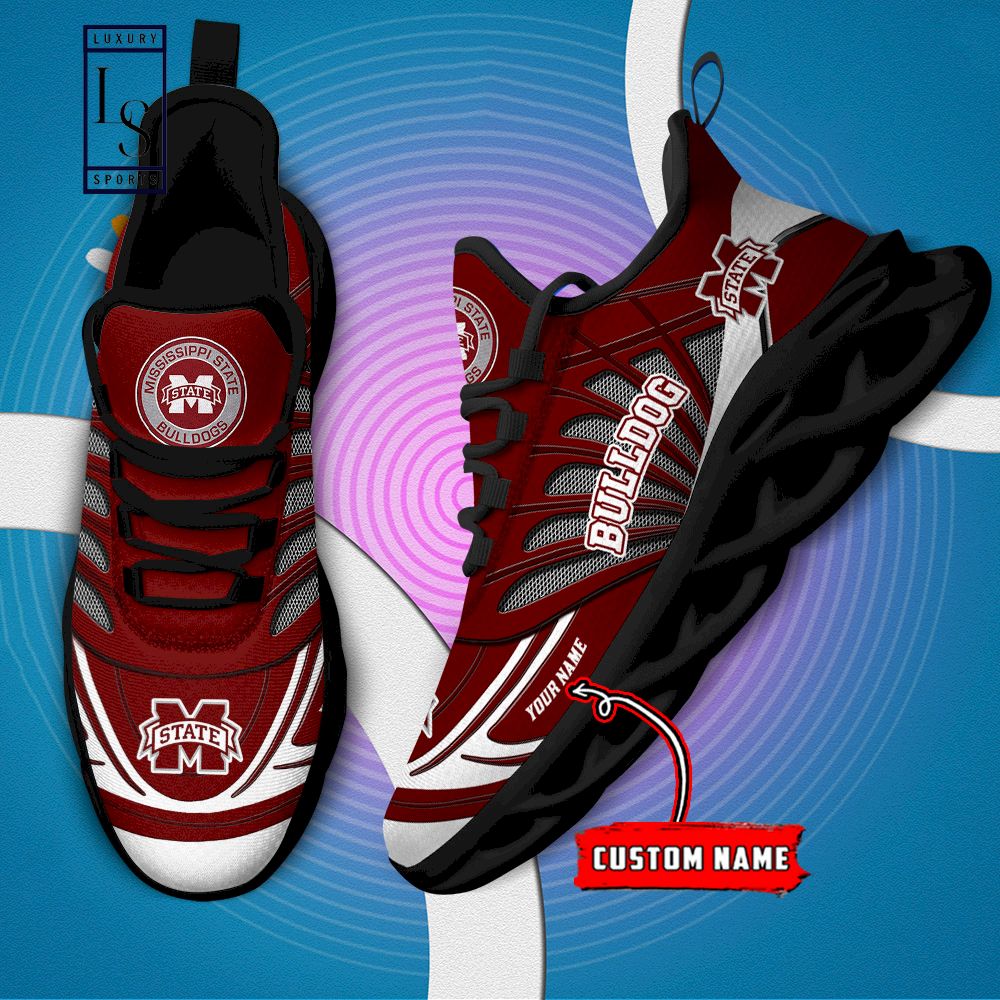 Mississippi State Bulldogs Custom Name Max Soul Shoes