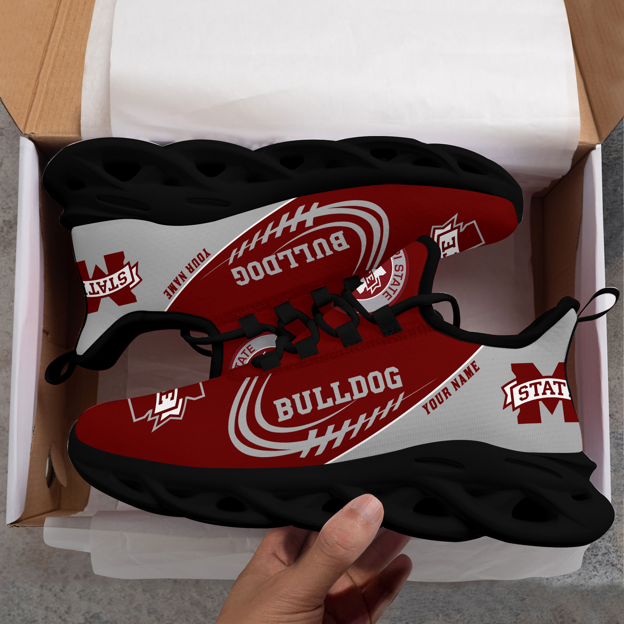 Mississippi State Bulldogs PERSONALIZED MAX SOUL SHOES T1