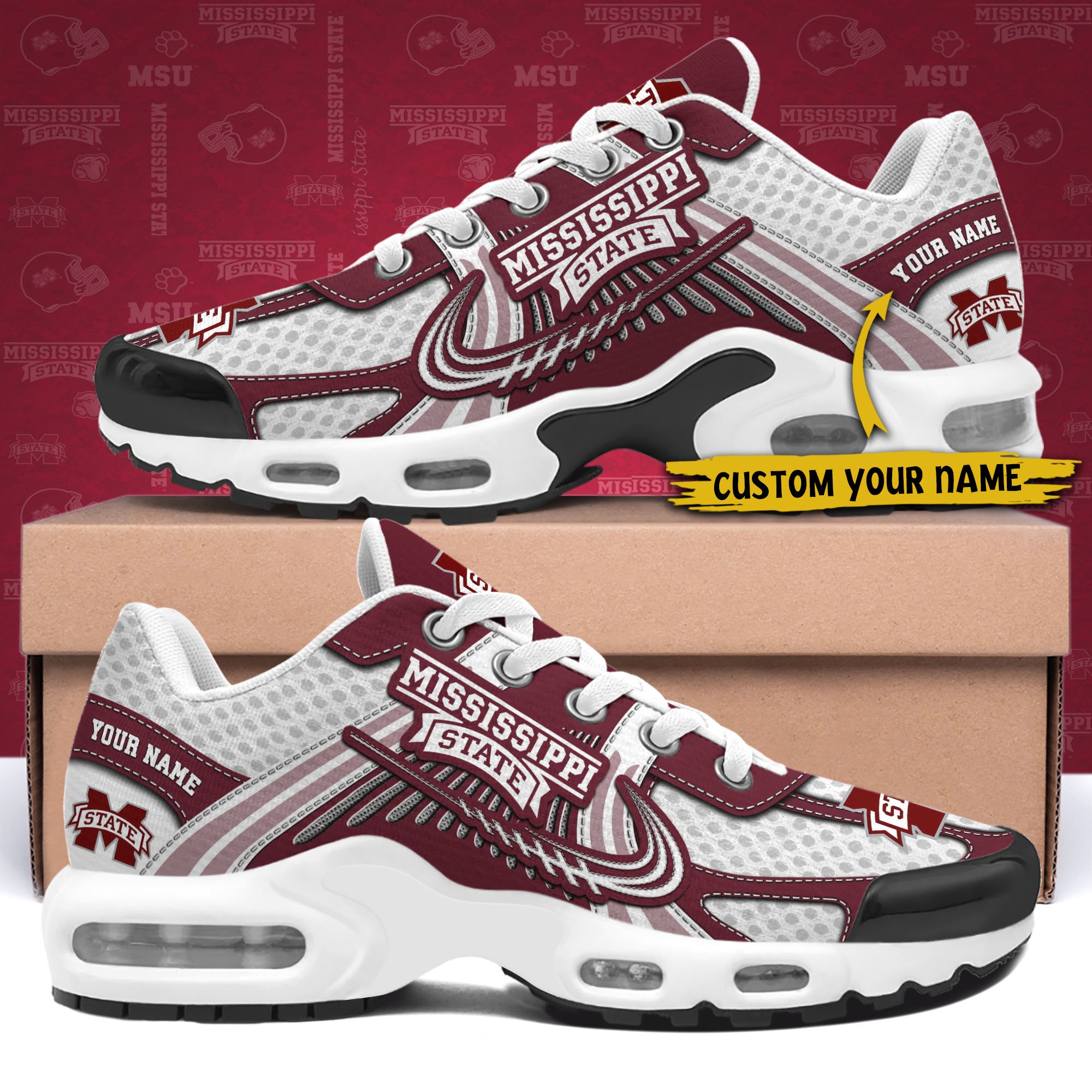 Mississippi State Bulldogs TN Shoes Custom Your Name, Sport Shoes