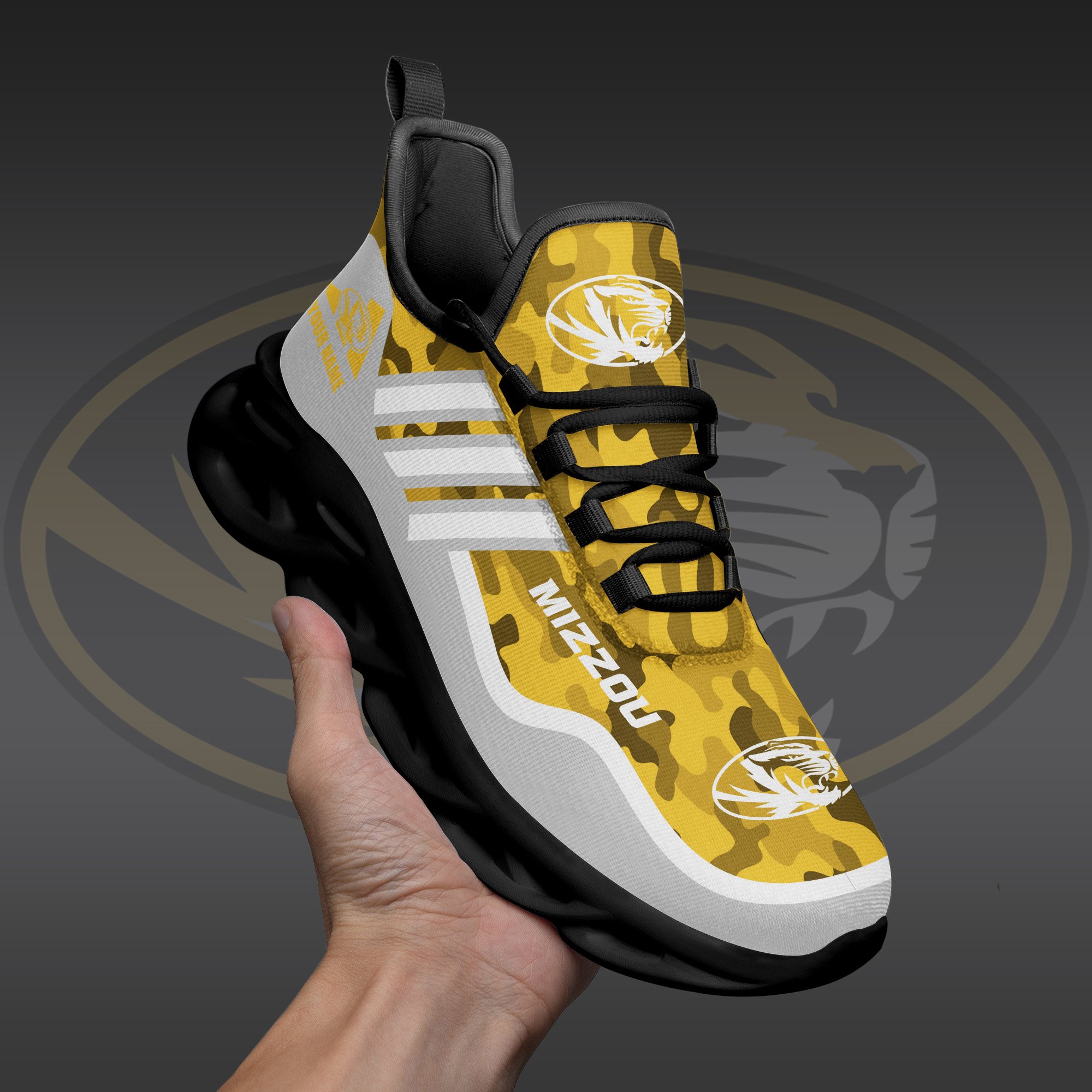 Missouri Tigers Black Max Soul Shoes 2026 Versions Custom Name 466