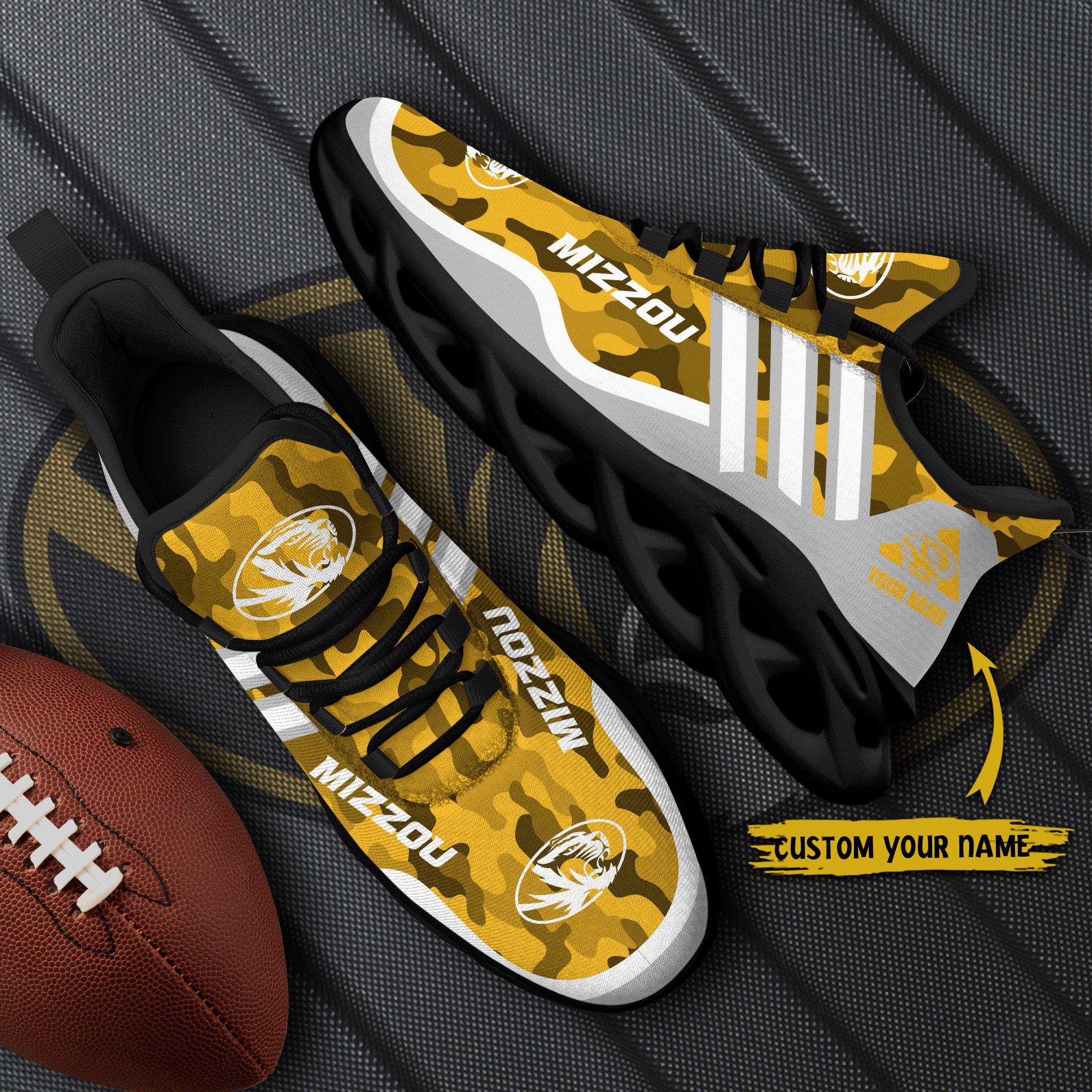 Missouri Tigers Black Max Soul Shoes 2026 Versions Custom Name 466