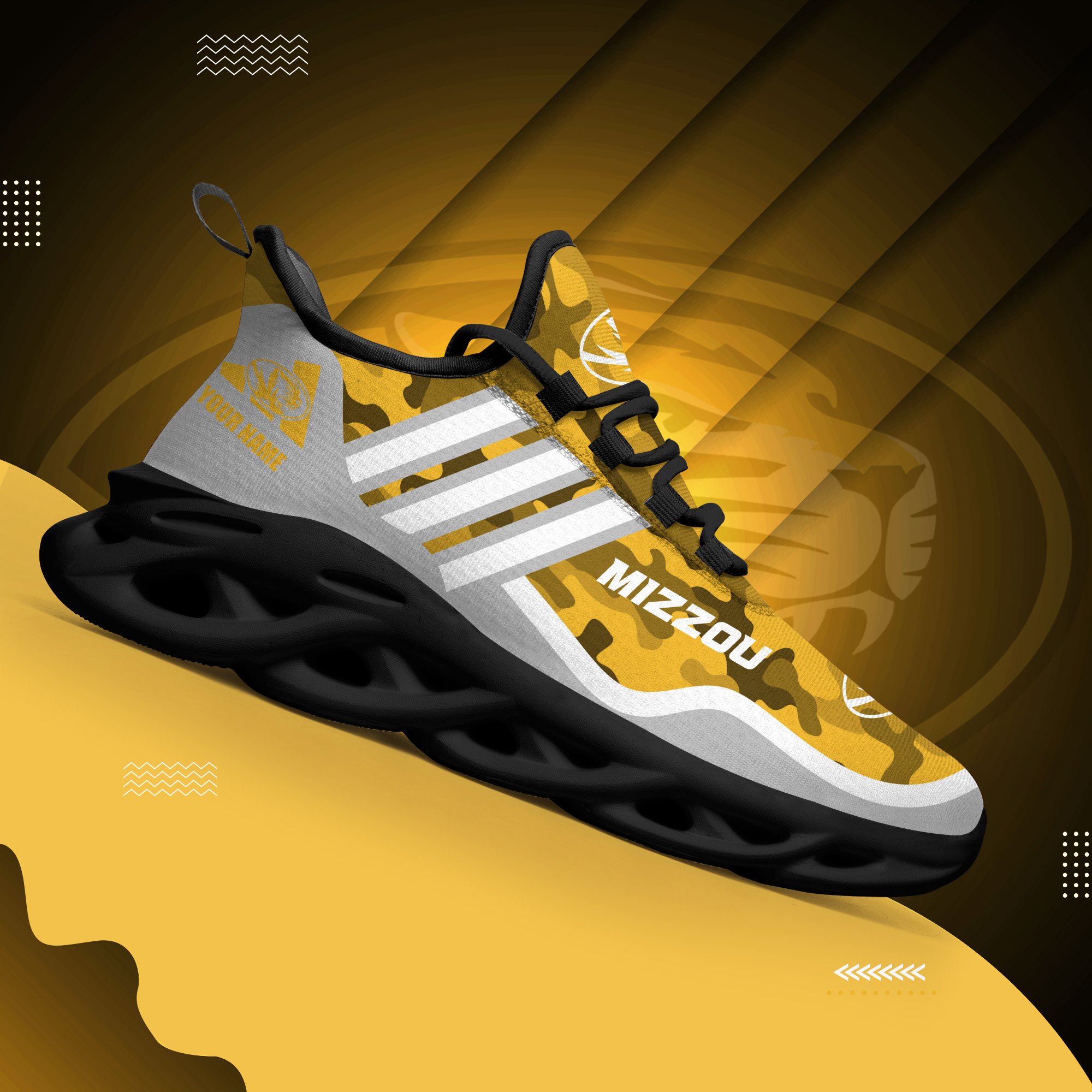 Missouri Tigers Black Max Soul Shoes 2026 Versions Custom Name 466