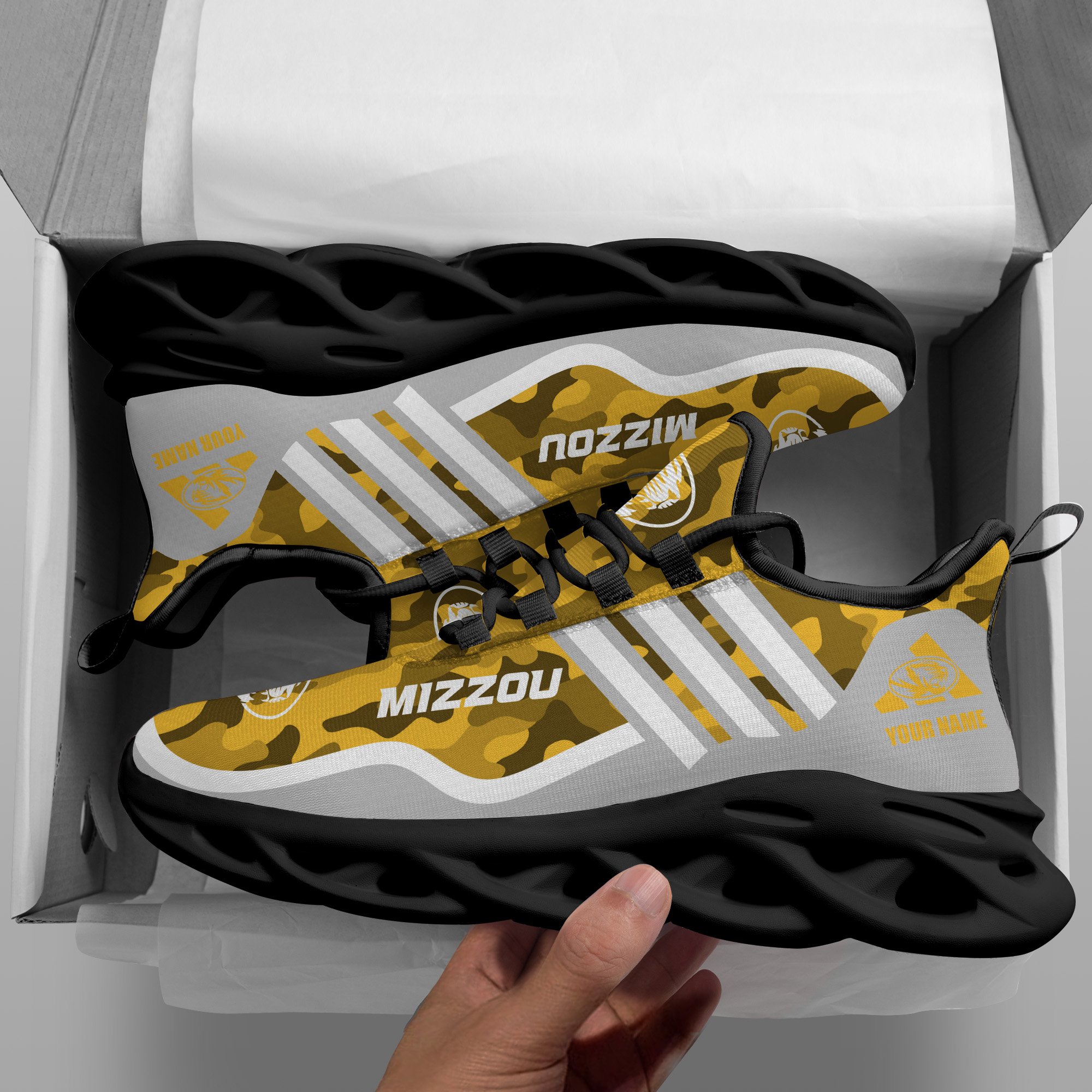 Missouri Tigers Black Max Soul Shoes 2026 Versions Custom Name 466