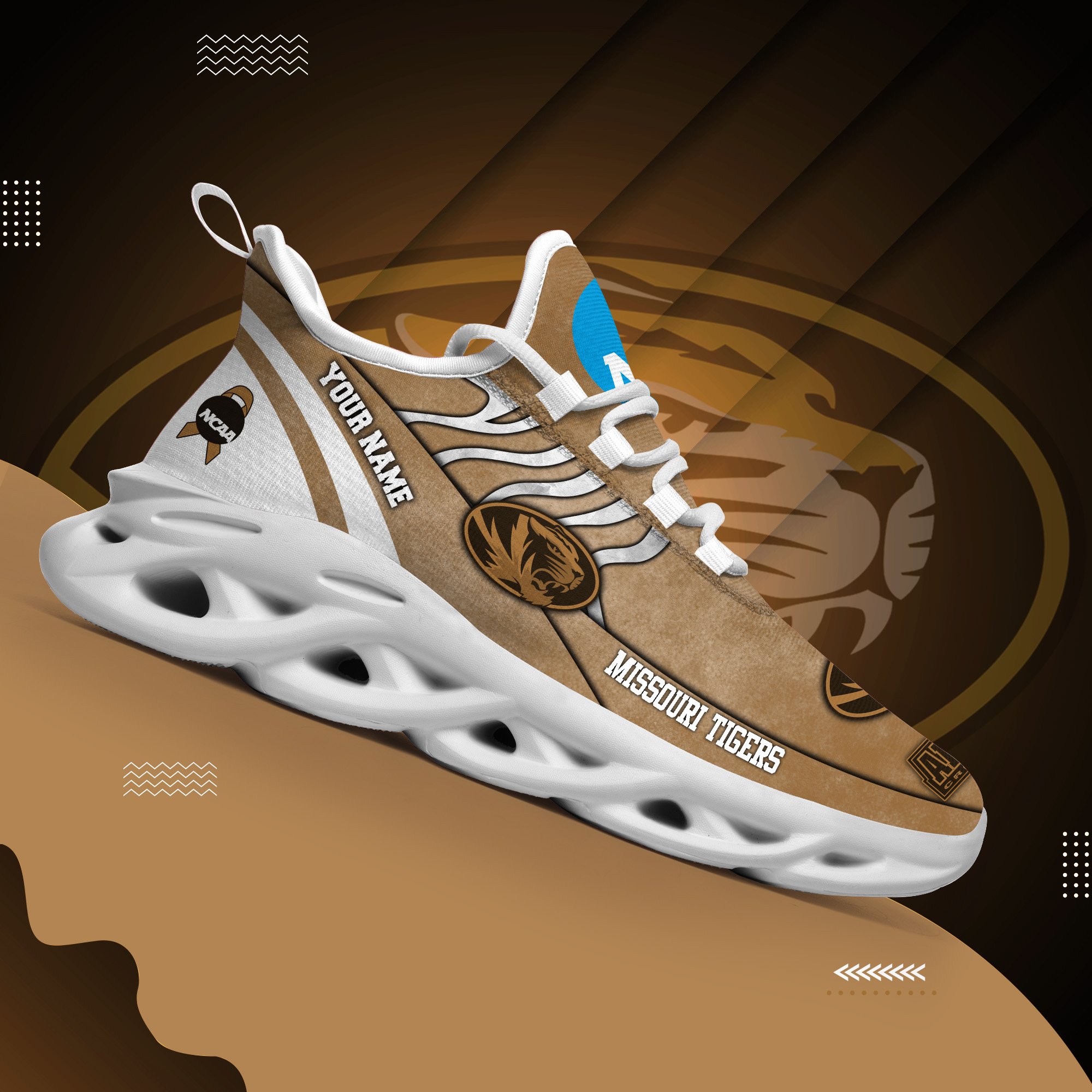 Missouri Tigers Black Max Soul Shoes 2026 Versions Custom Your Name And Number 312