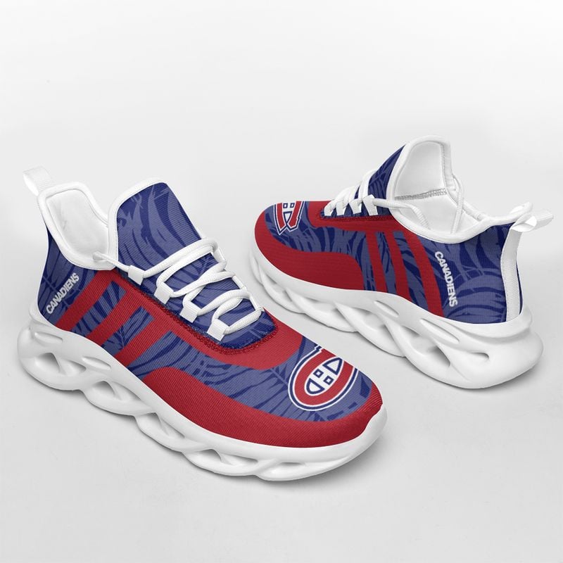 Montreal Canadiens Leaf and Stripe Pattern Men's and Women's Max Soul Shoes NLA61265