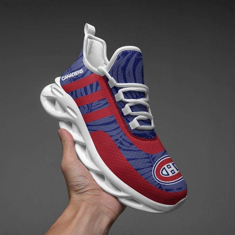Montreal Canadiens Leaf and Stripe Pattern Men's and Women's Max Soul Shoes NLA61265