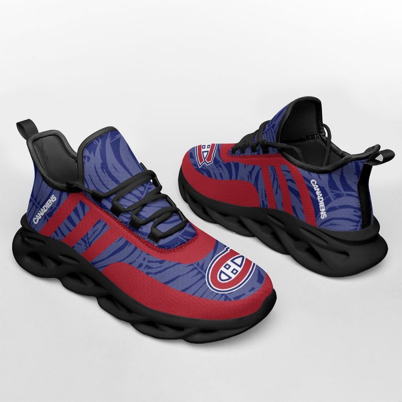Montreal Canadiens Leaf and Stripe Pattern Men's and Women's Max Soul Shoes NLA61265