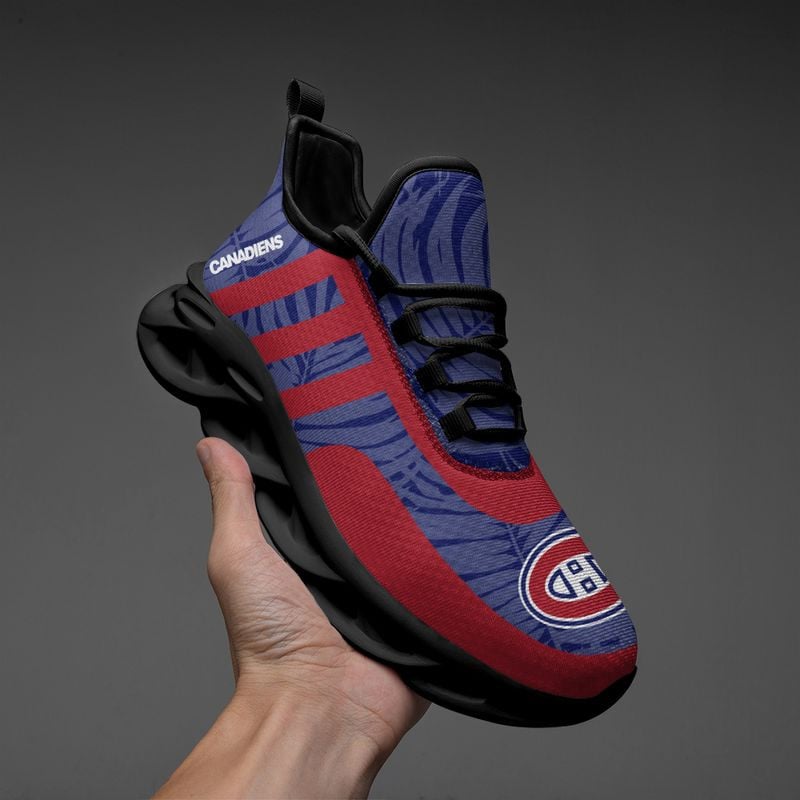Montreal Canadiens Leaf and Stripe Pattern Men's and Women's Max Soul Shoes NLA61265